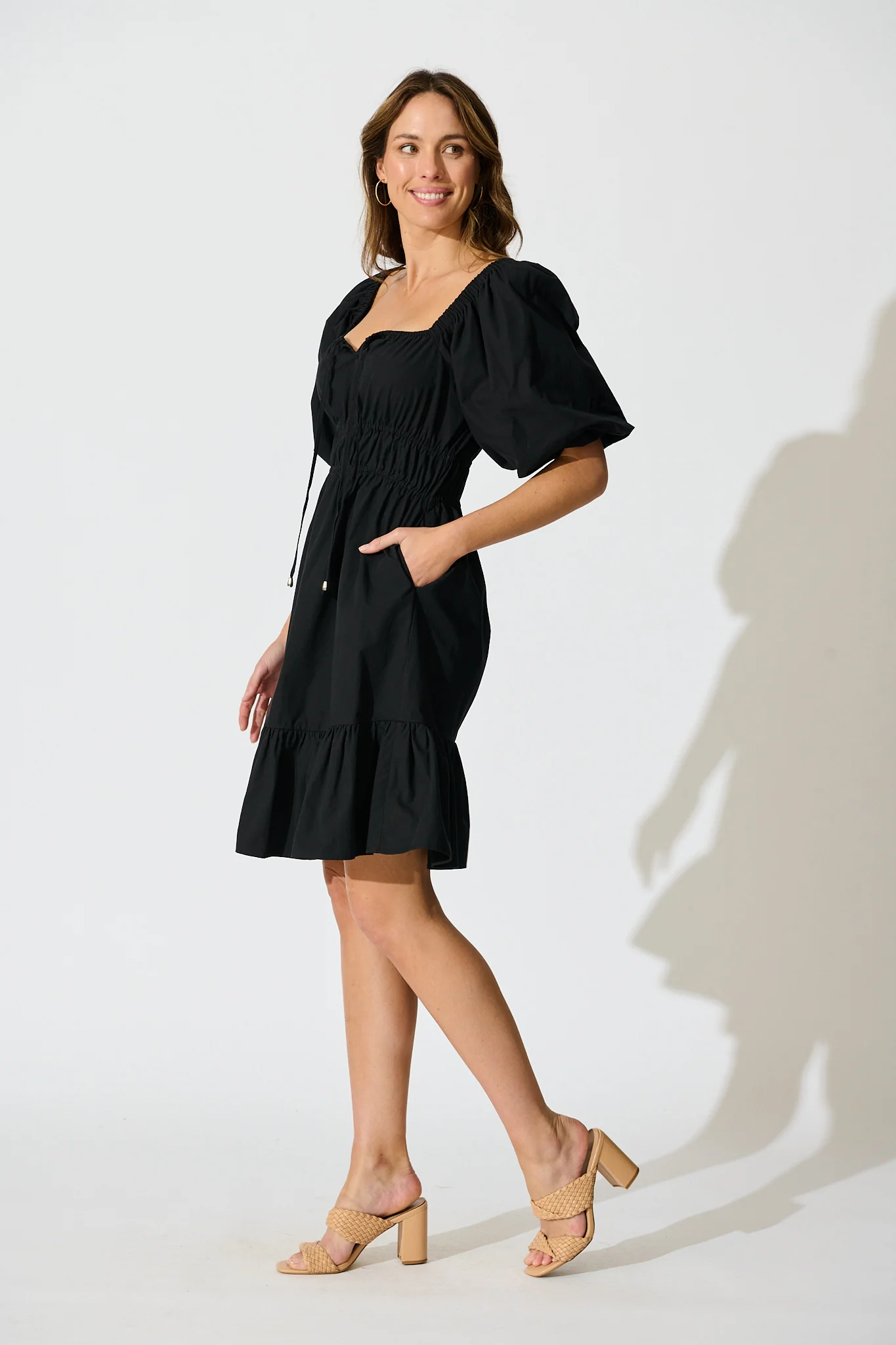 Kierah Dress in Black Cotton - Image 3