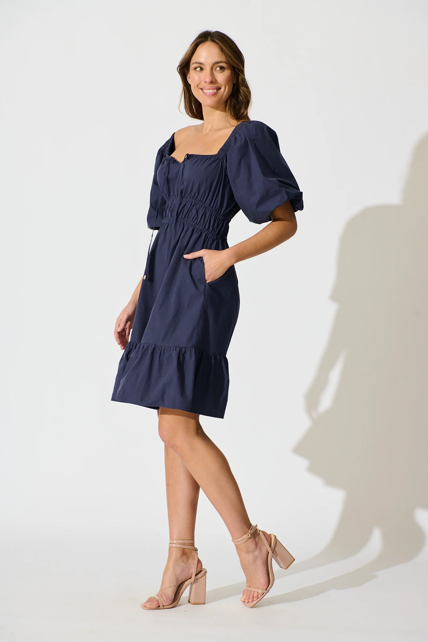 Kierah Dress in Navy Cotton - Image 3