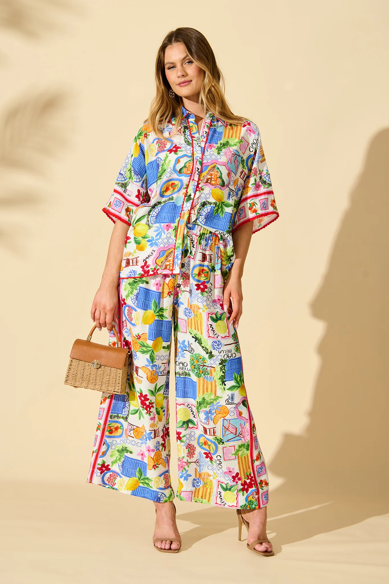 Kimberly Shirt in White With Multi Print - Image 2