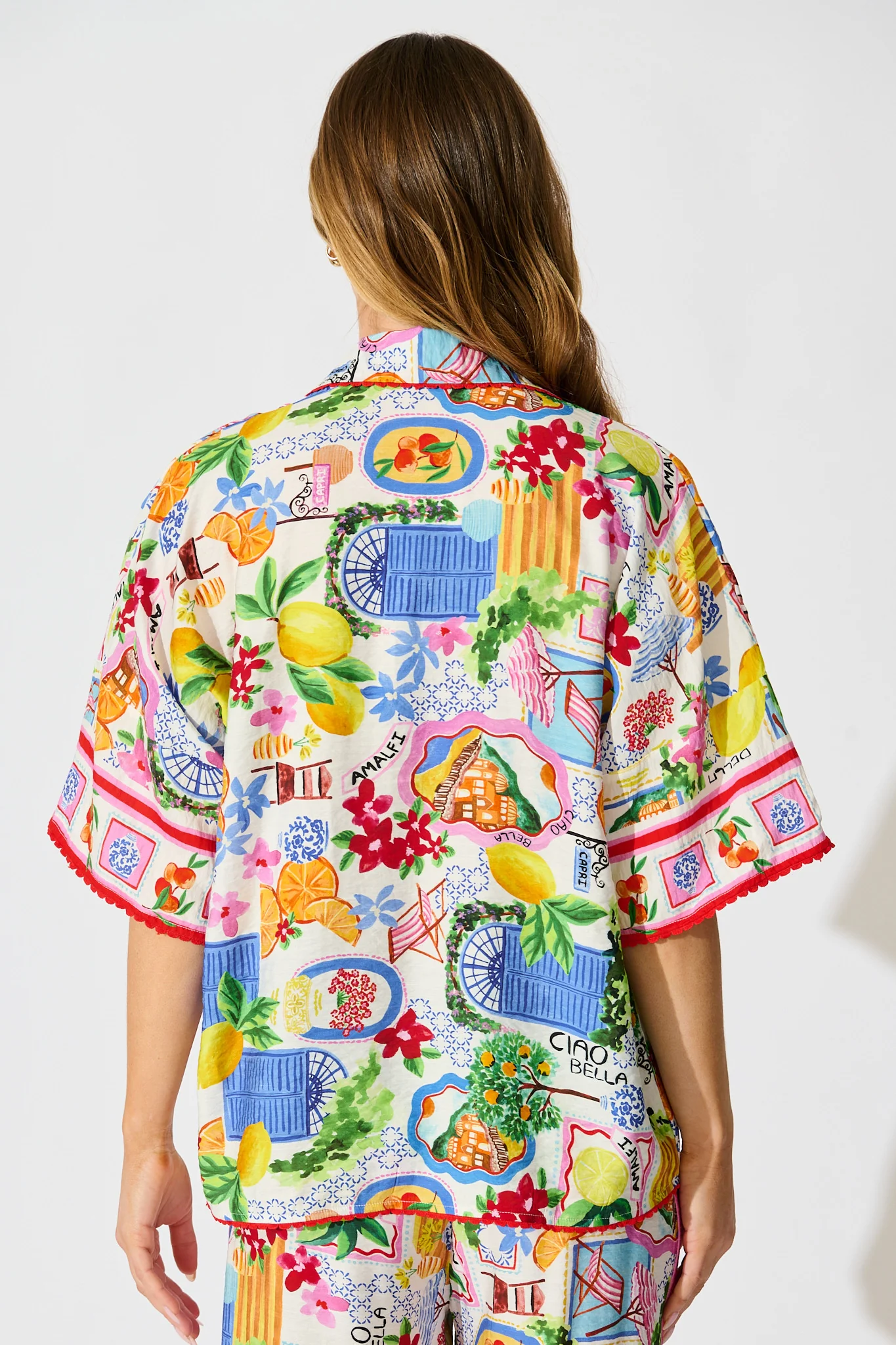 Kimberly Shirt in White With Multi Print - Image 5