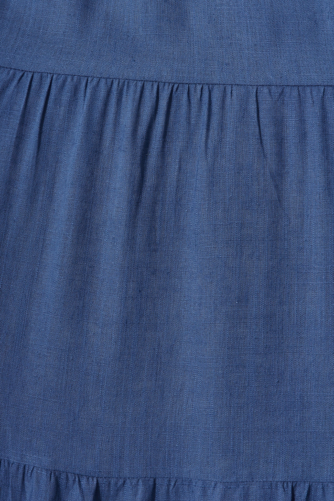 Kristen Midi Smock Dress In Blue Linen Blend - Image 7