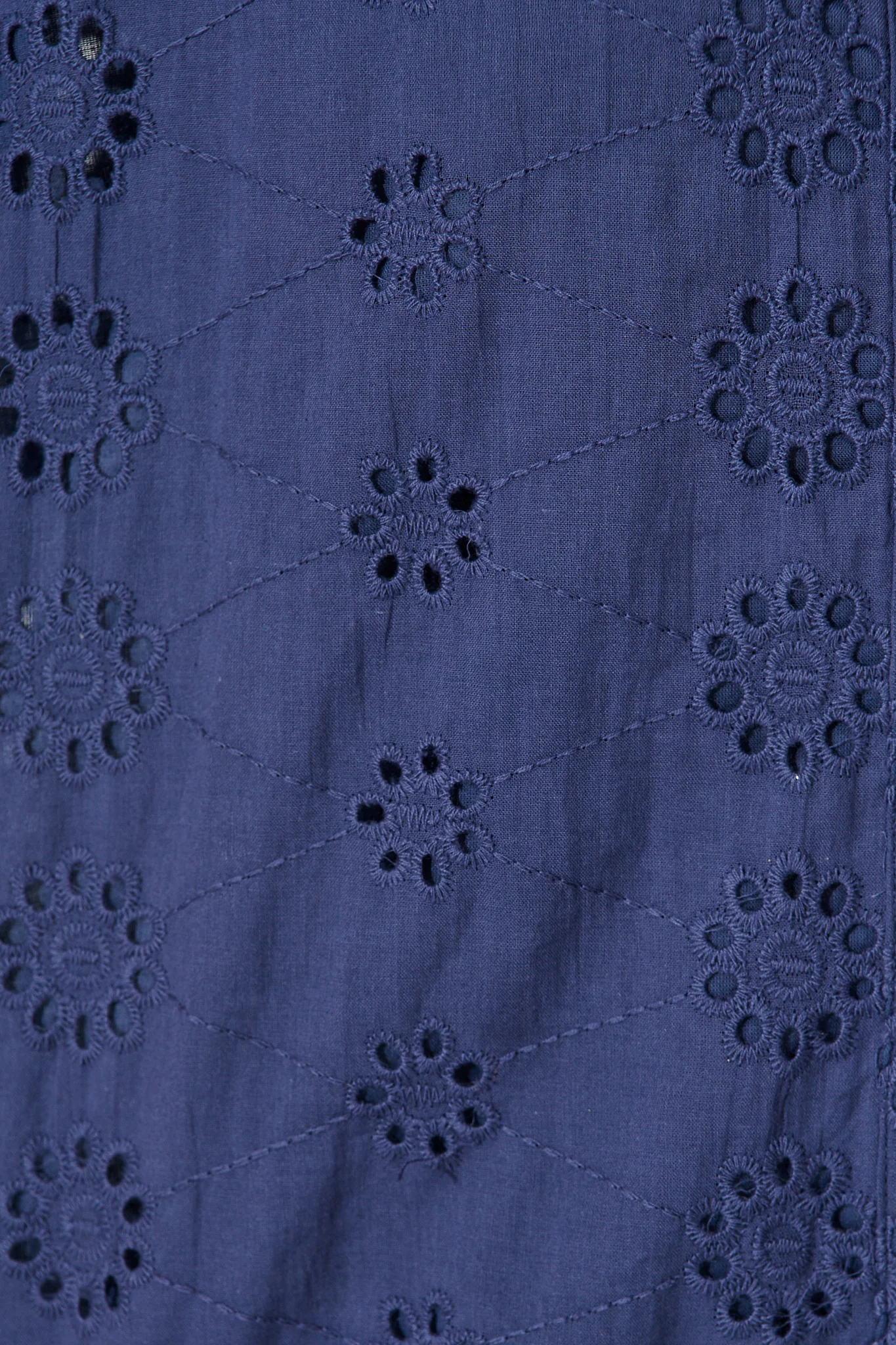 Krizza Top In Navy Embroidered Cotton - Image 6
