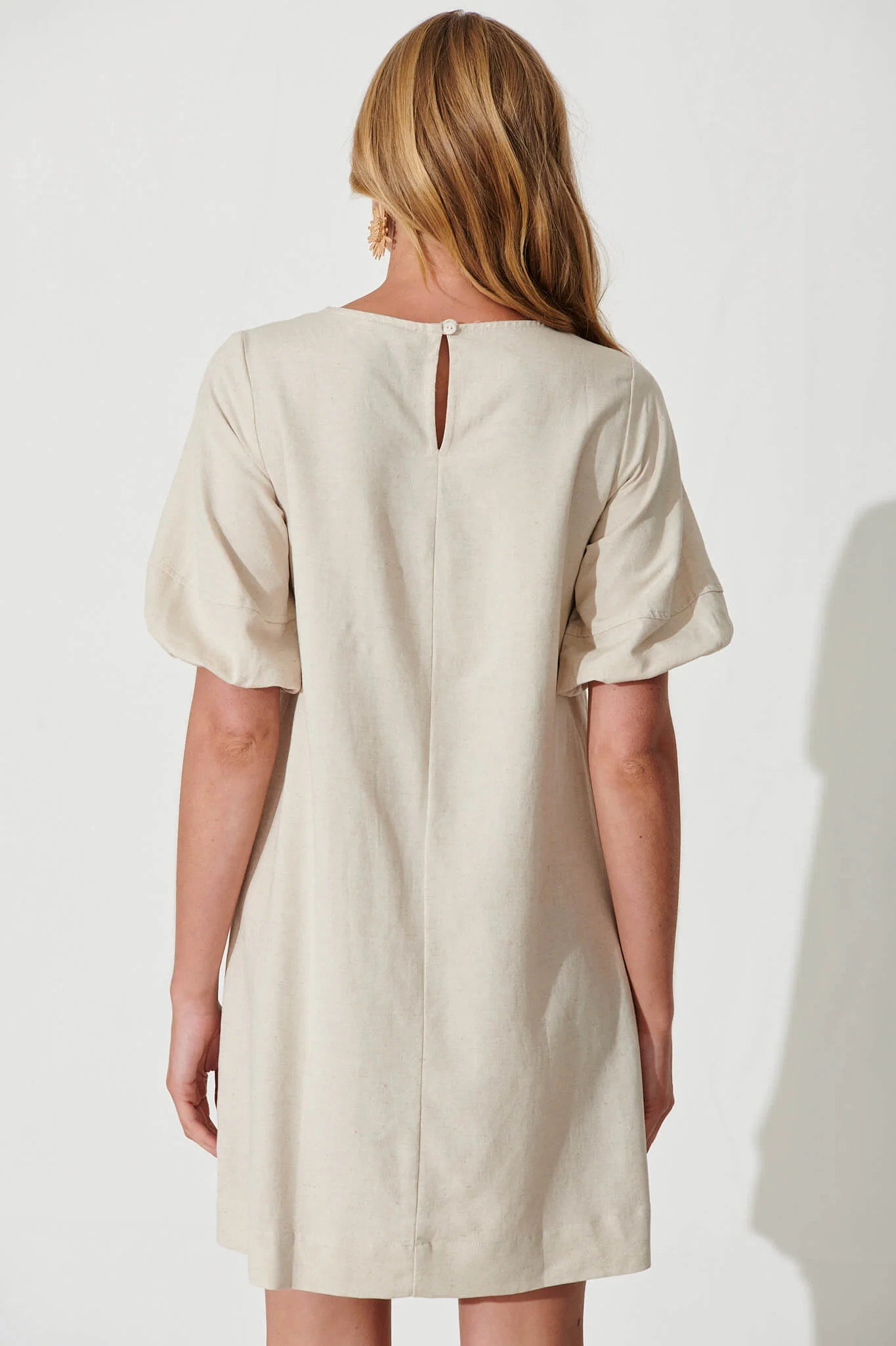 Kyoto Dress In Oatmeal Cotton Linen - Image 4