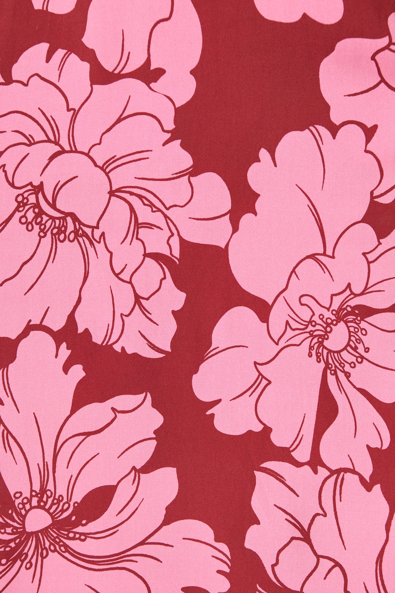Labyrinth Maxi Wrap Dress in Wine with Pink Floral - Image 6