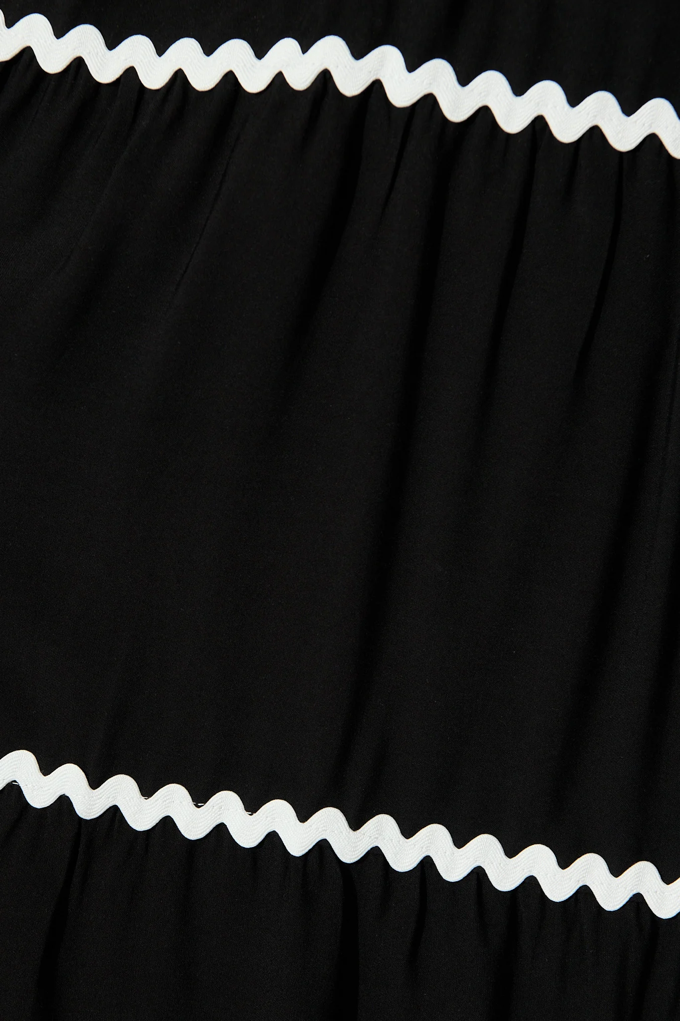 Lachay Maxi Dress in Black with White Ric Rac Trim - Image 6
