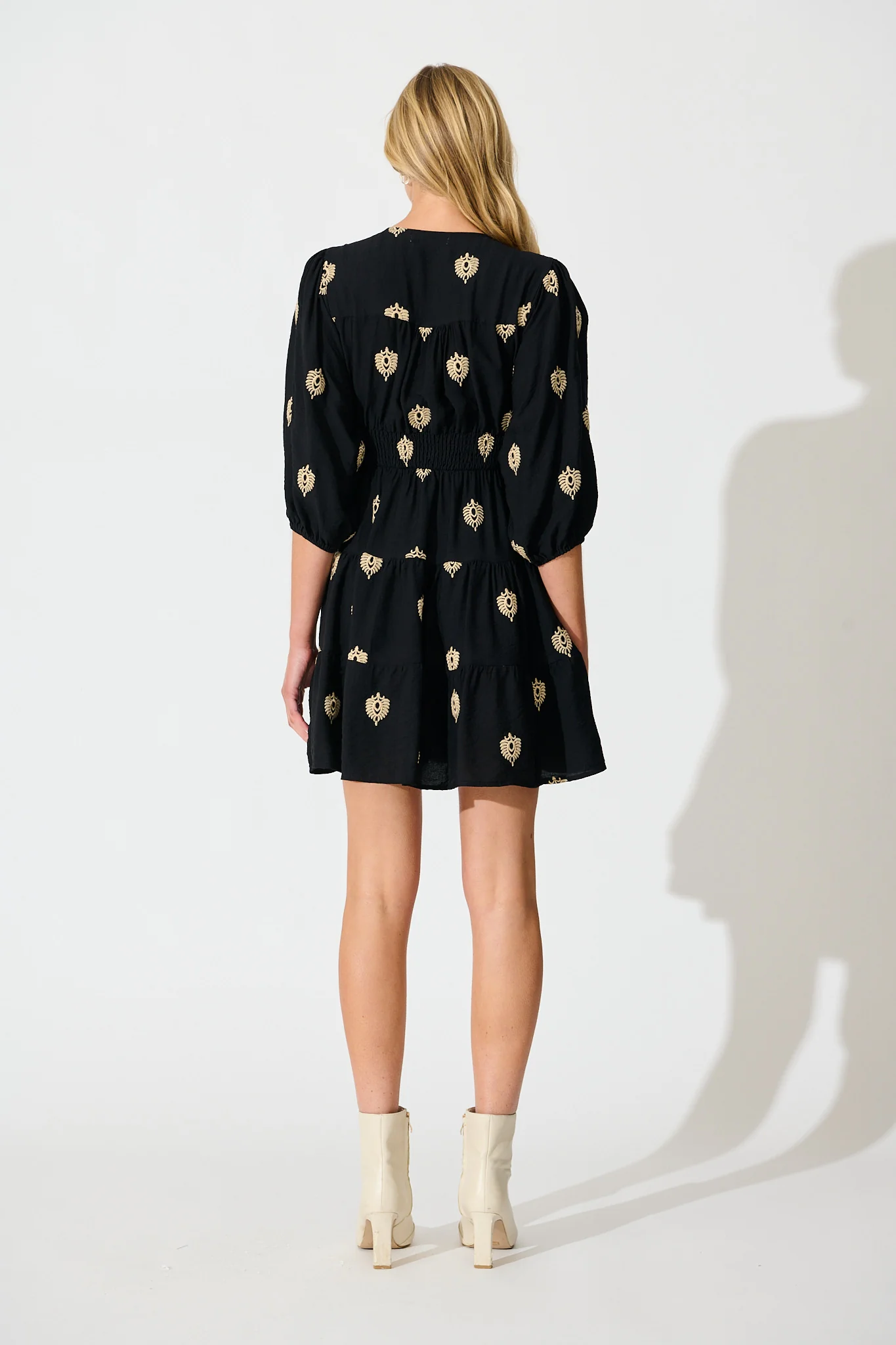 Lanetta Dress in Black Embroidery - Image 4