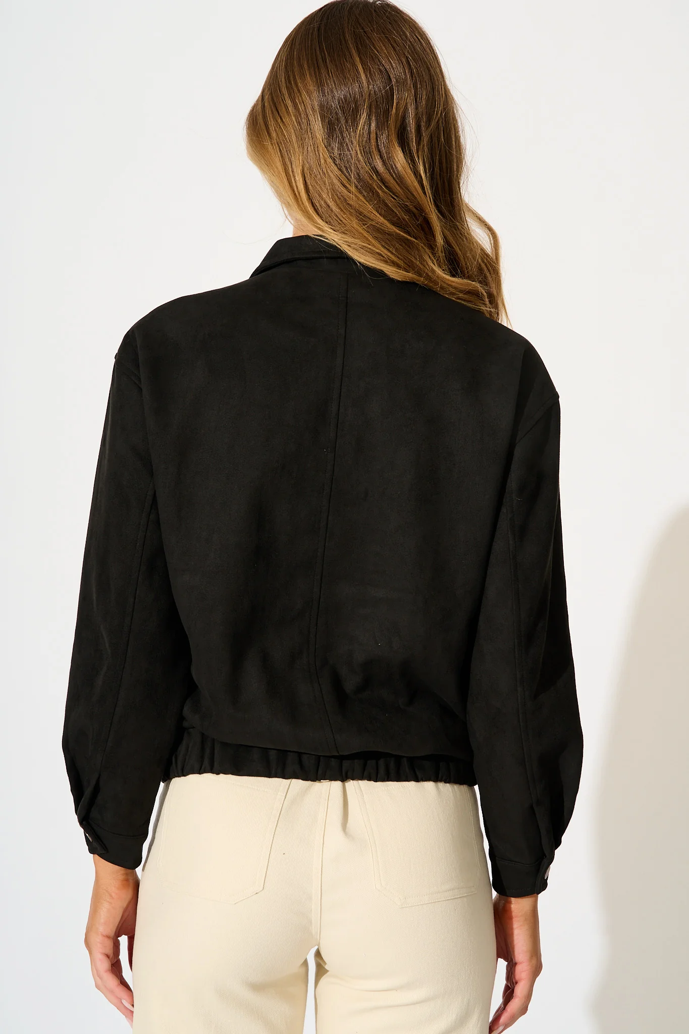 Laney Jacket in Black Suedette - Image 3