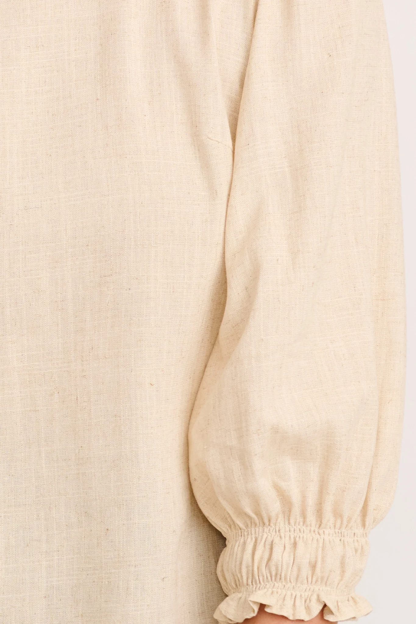 Lanie Top In Oatmeal Cotton Linen - Image 5