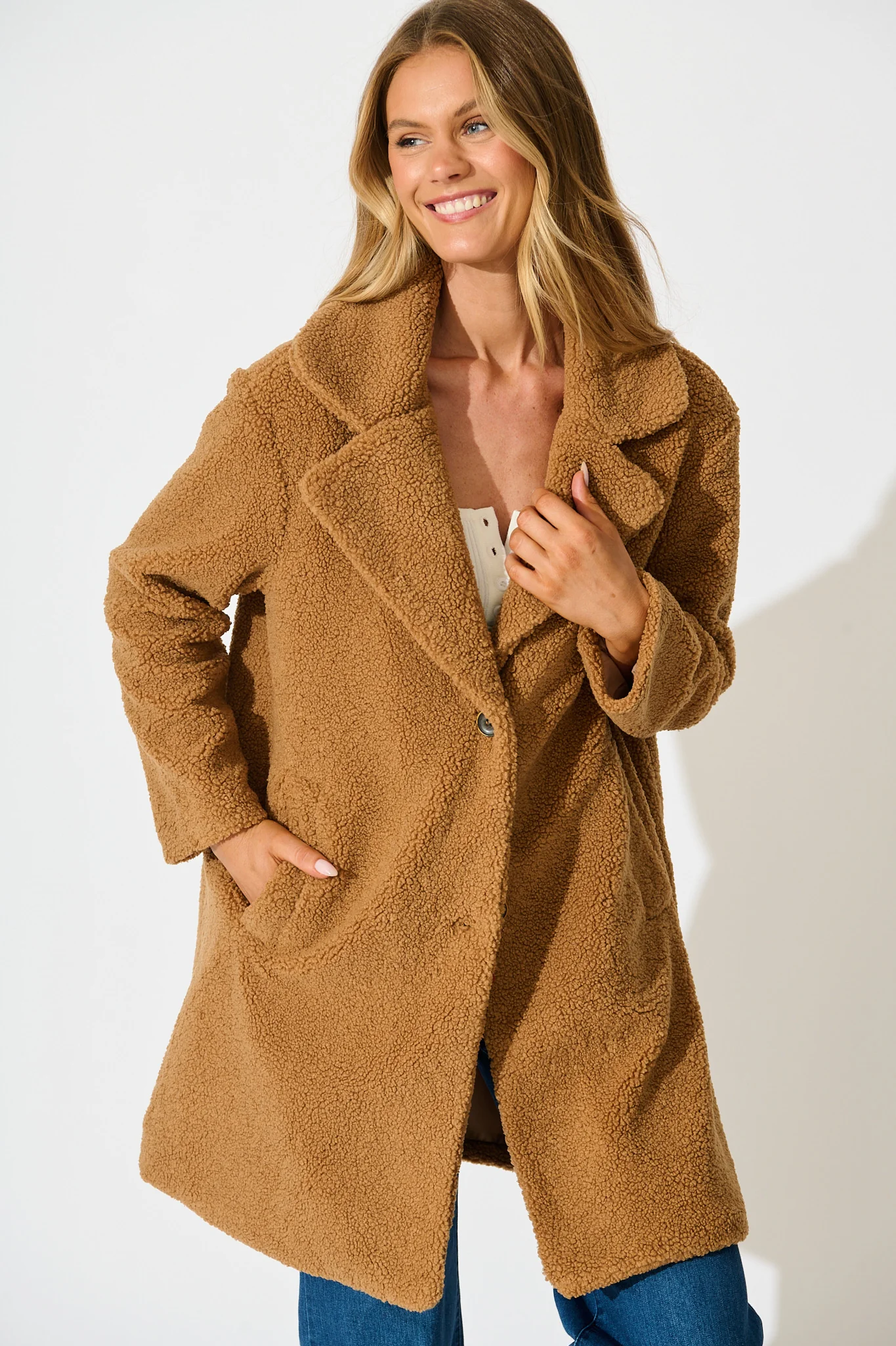 Lavish Teddy coat in Mocha - Image 2