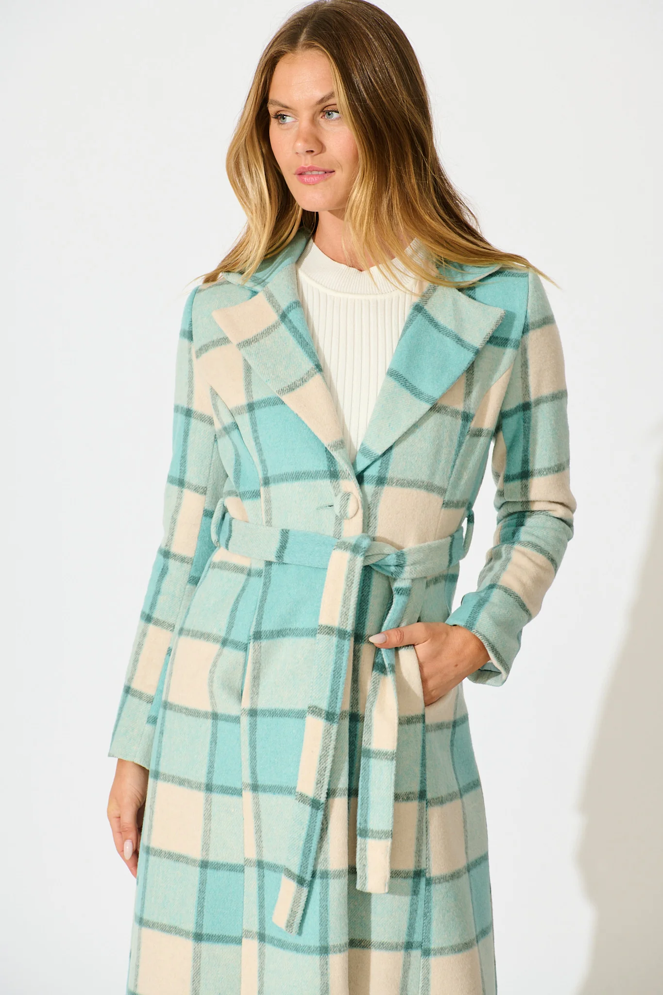 Lexington Coat in Blue Check - Image 2