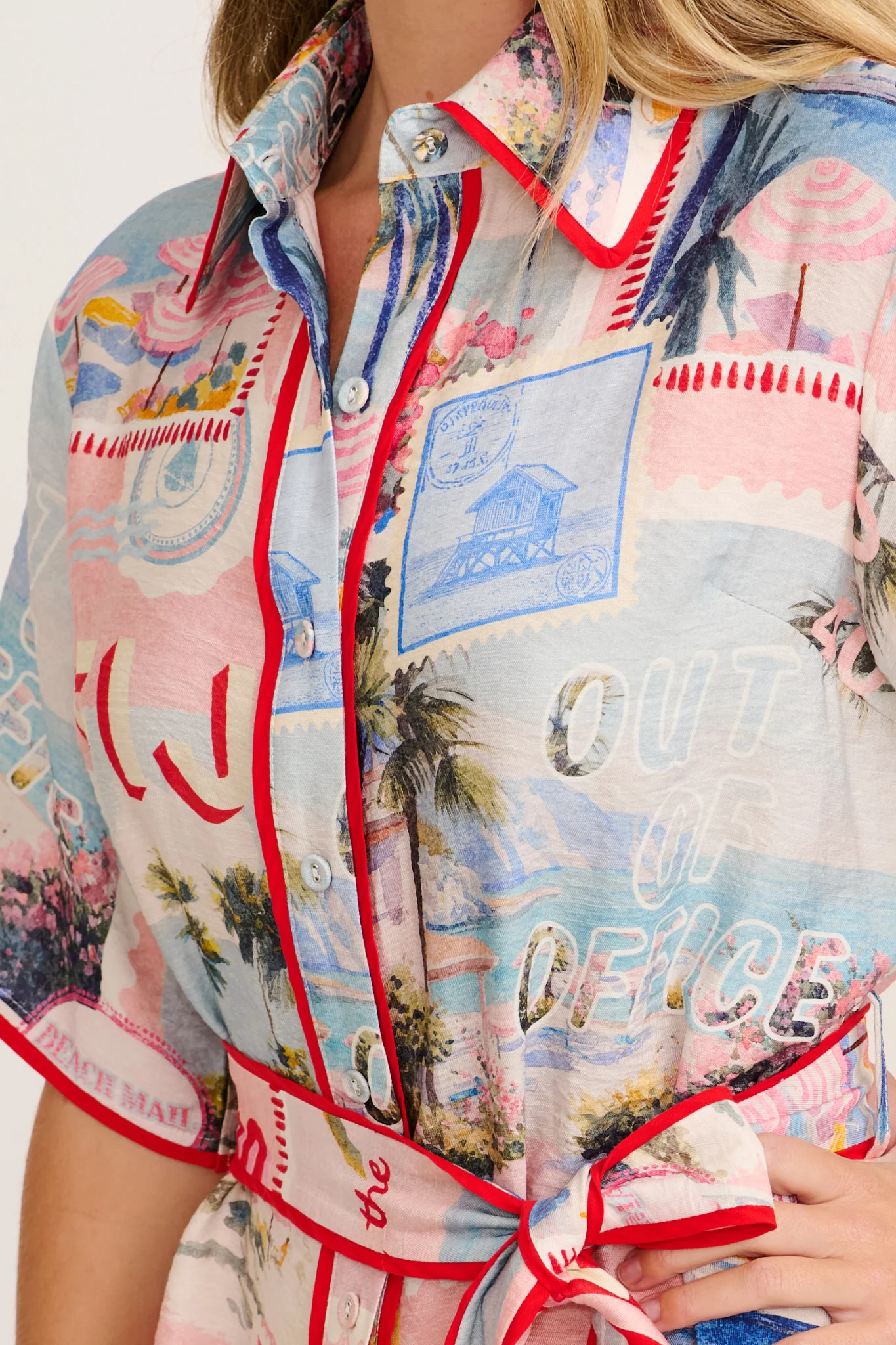 Lila Shirt Dress in Multi Pink Resort Print - Image 5