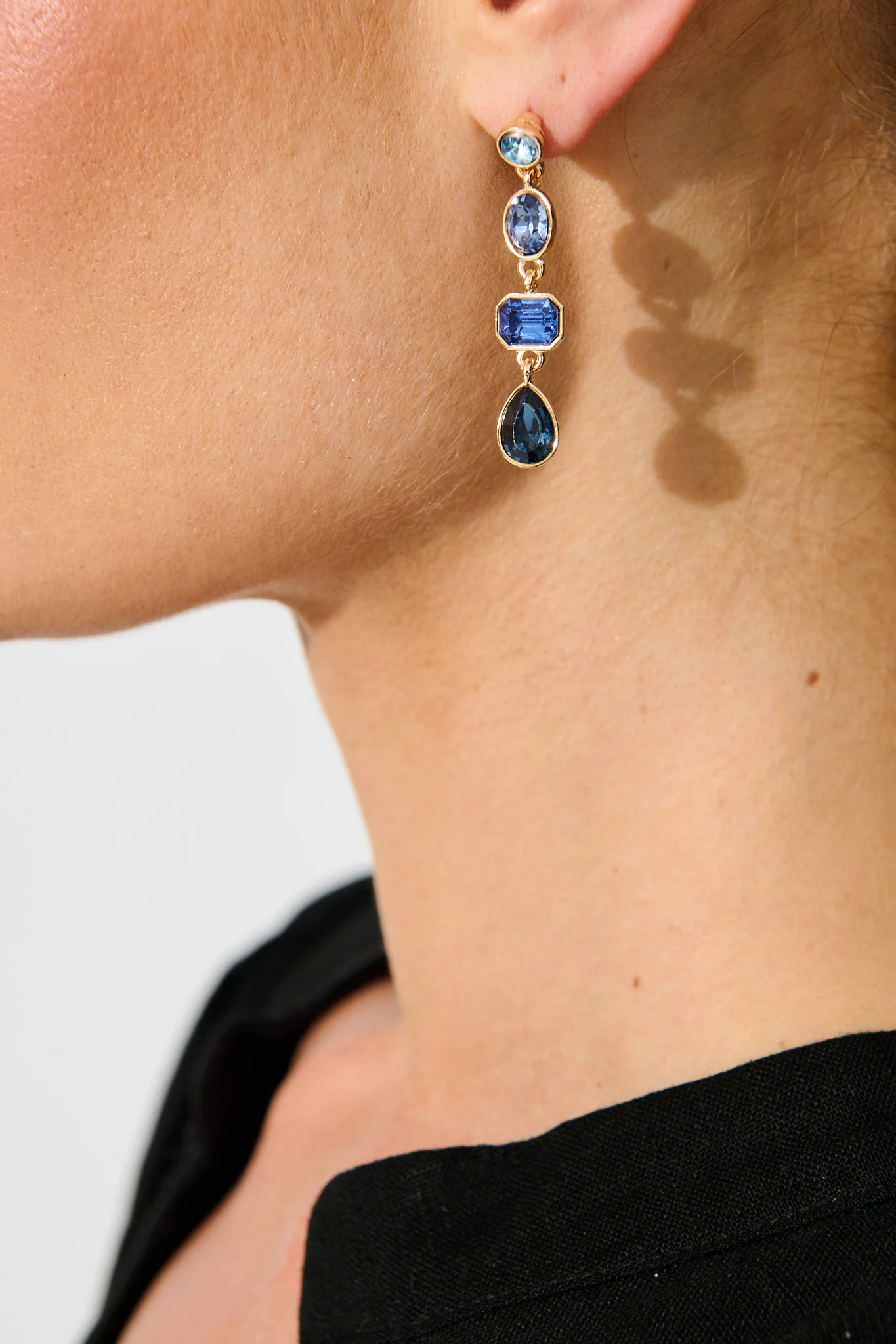 Lisa Drop Earrings In Multi Navy - Image 2