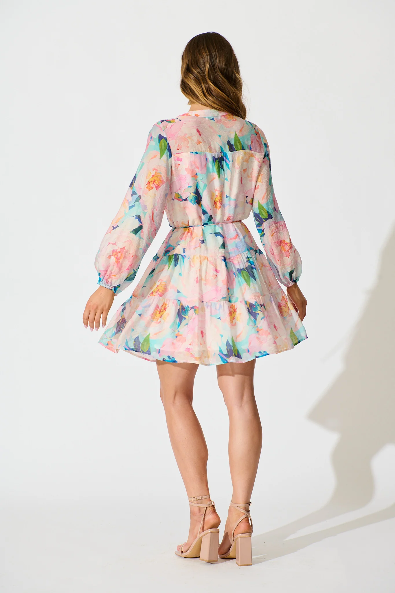 Lissy Dress In Pink With Multi Floral Print - Image 4