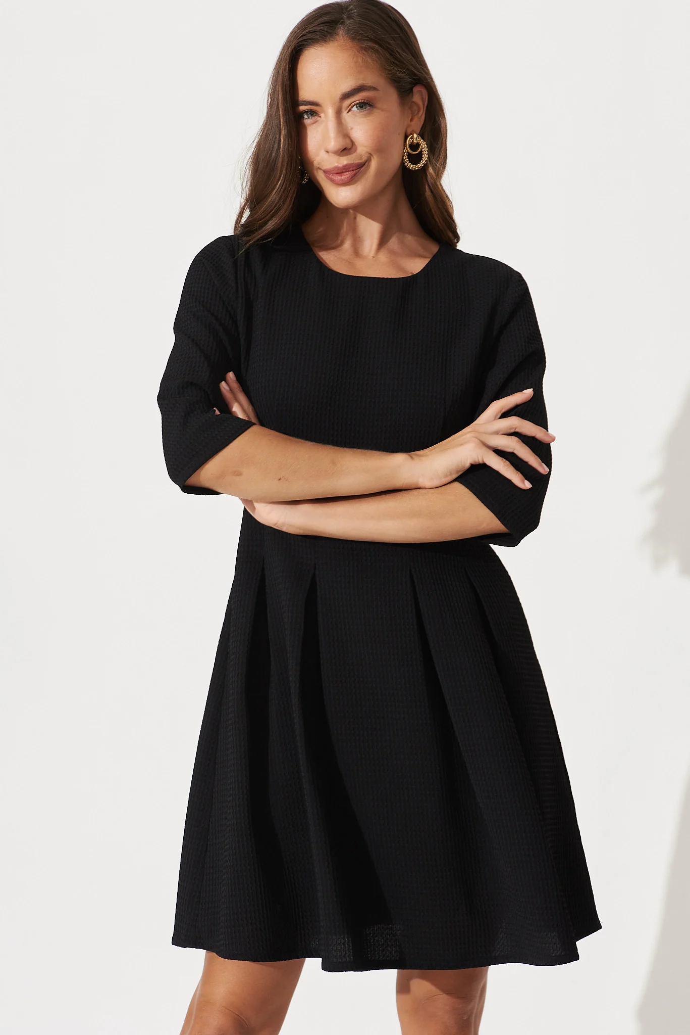 Lizbeth Dress In Textured Black - Image 3