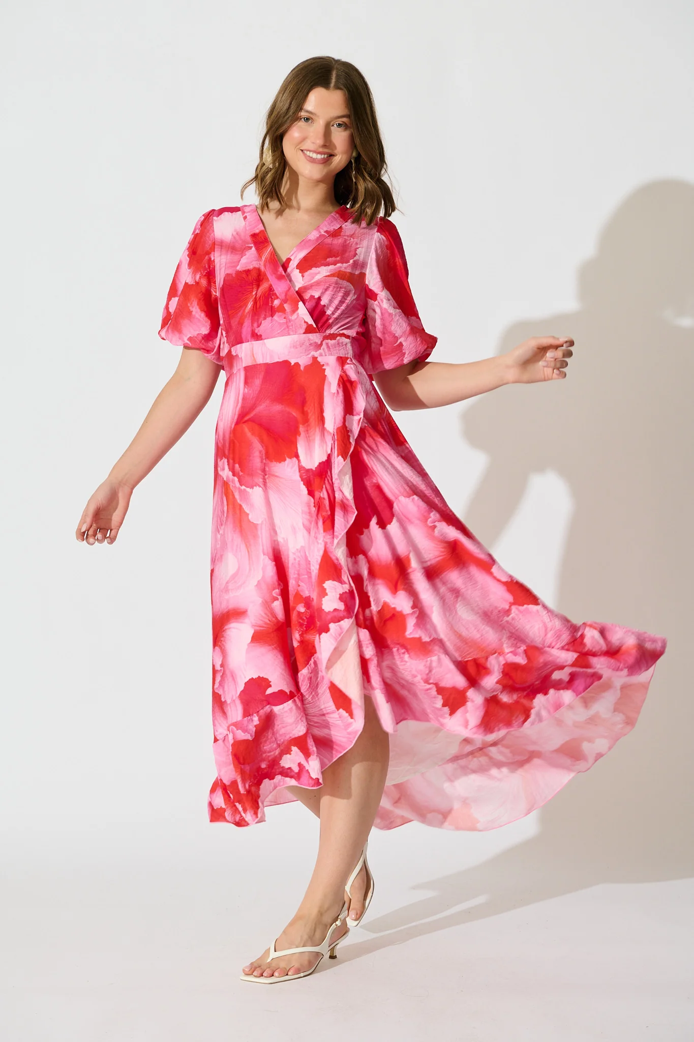 Lois Maxi Dress in Pink Watercolour Floral
