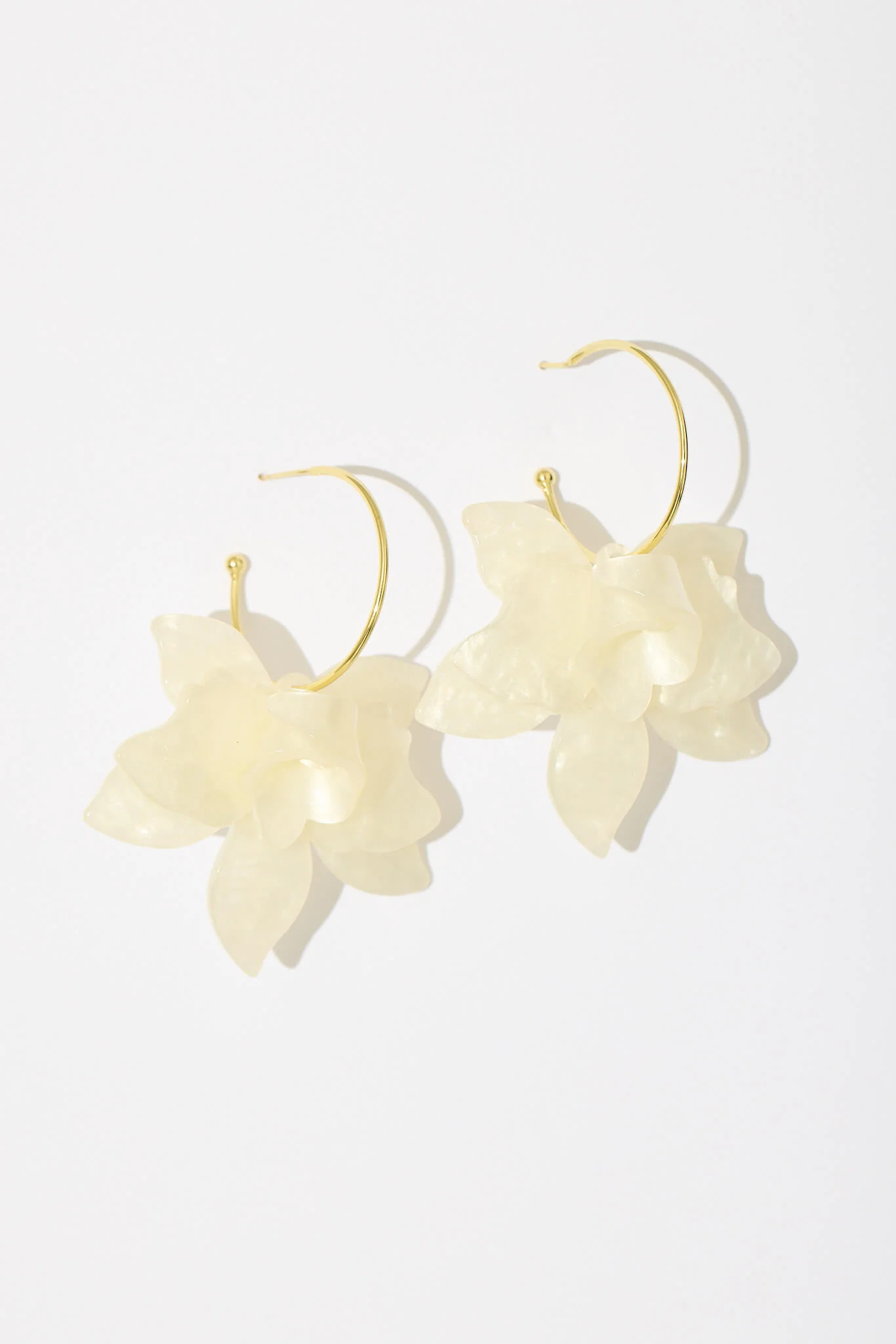 Lola Drop Earrings In Gold With White Resin