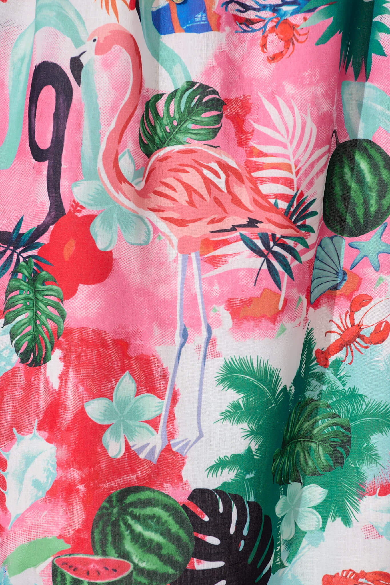 Lorianne Maxi Skirt In Pink Multi Tropical Linen Blend - Image 6