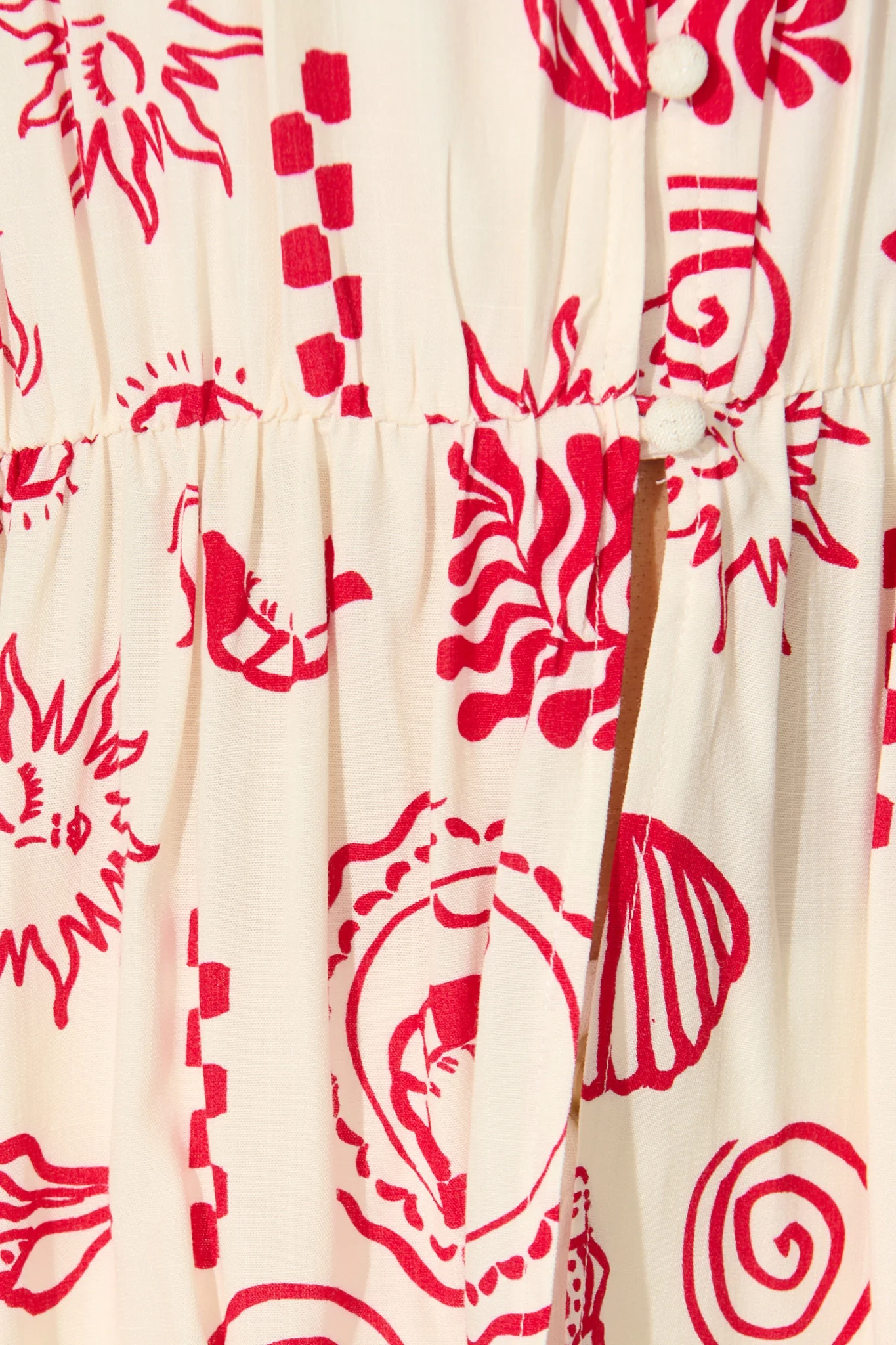 Lorieanne Top in Cream with Red Print - Image 6