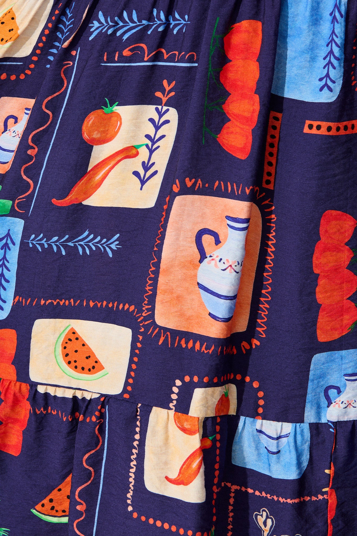 Louisana Midi Dress in Navy Multi Print - Image 6