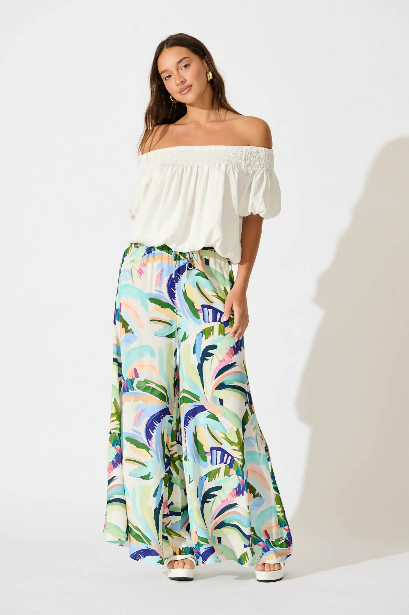 Lucia Pant in Multi Green Print - Image 7