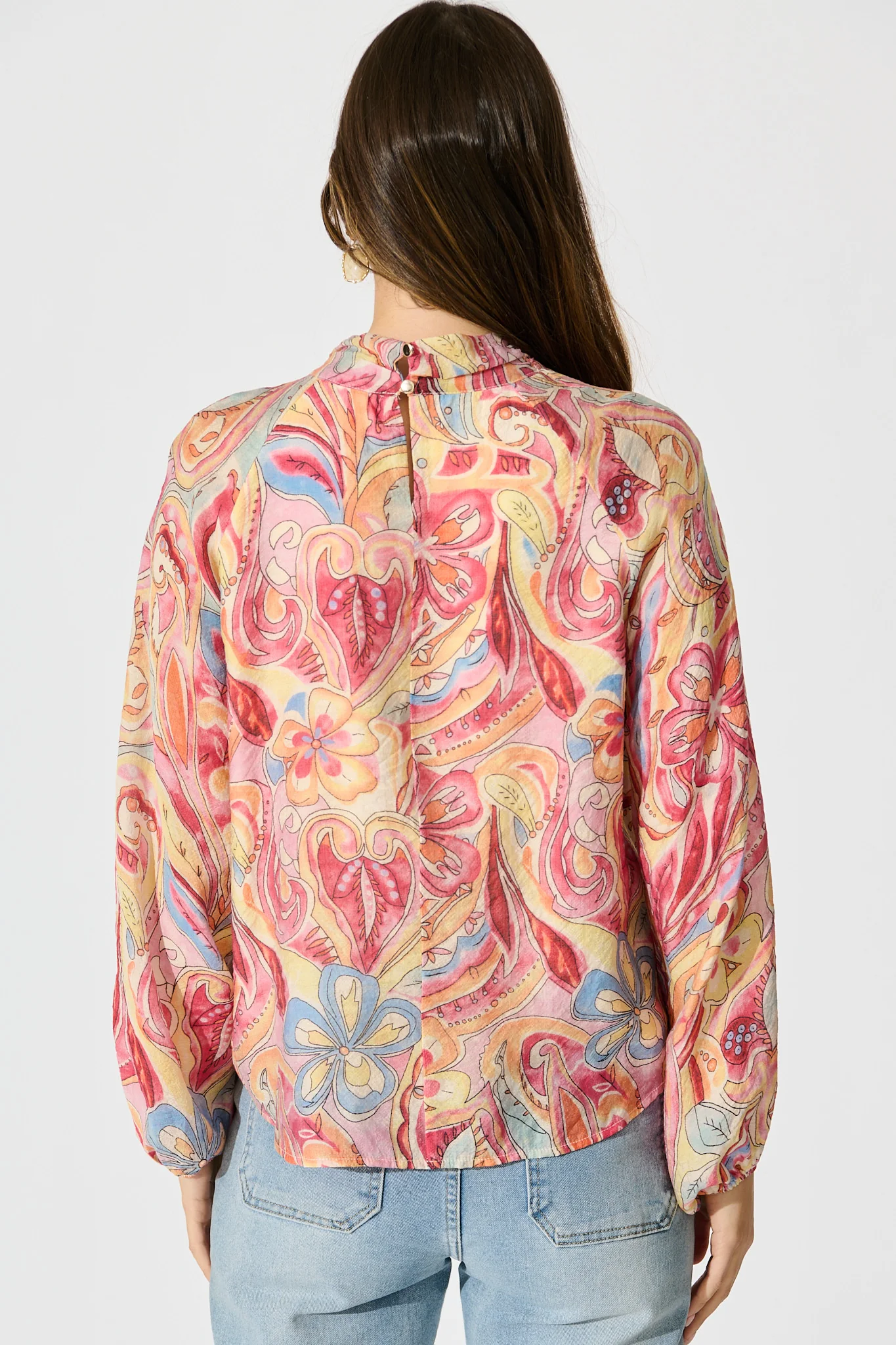 Luna Mirage Top in Multi Pink Print - Image 3