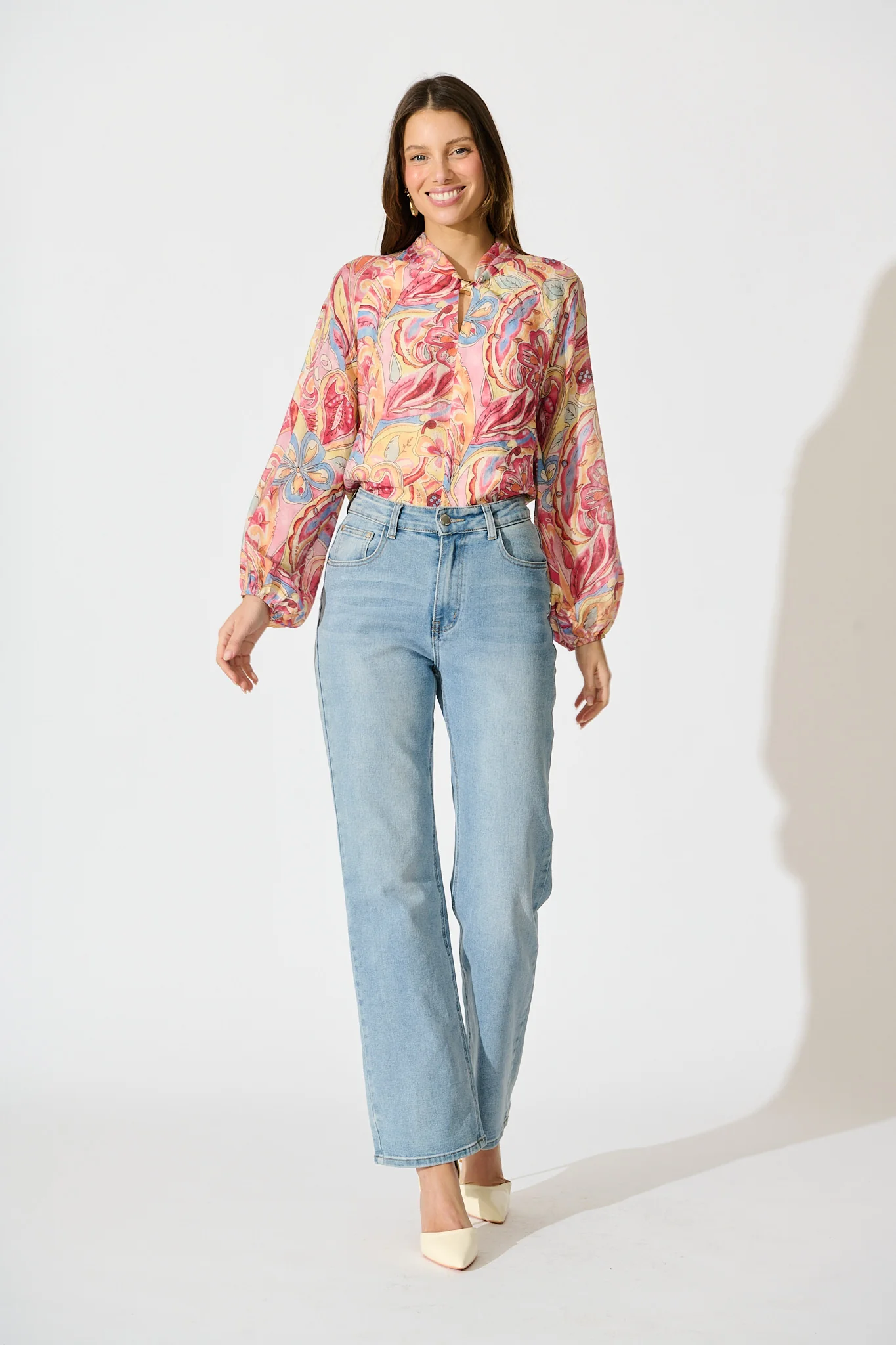 Luna Mirage Top in Multi Pink Print - Image 4