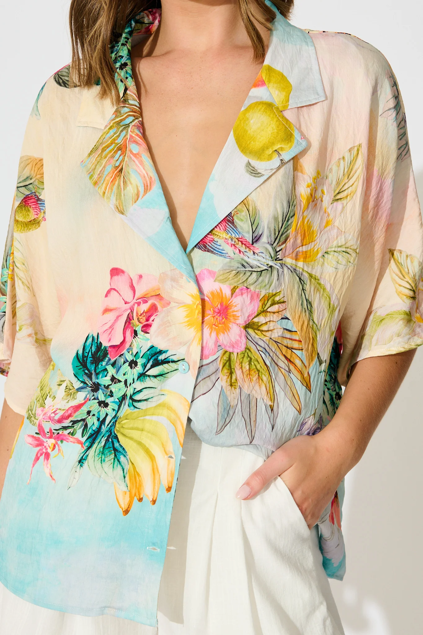 Lush Style Shirt in Multi Tropical Floral Print - Image 8