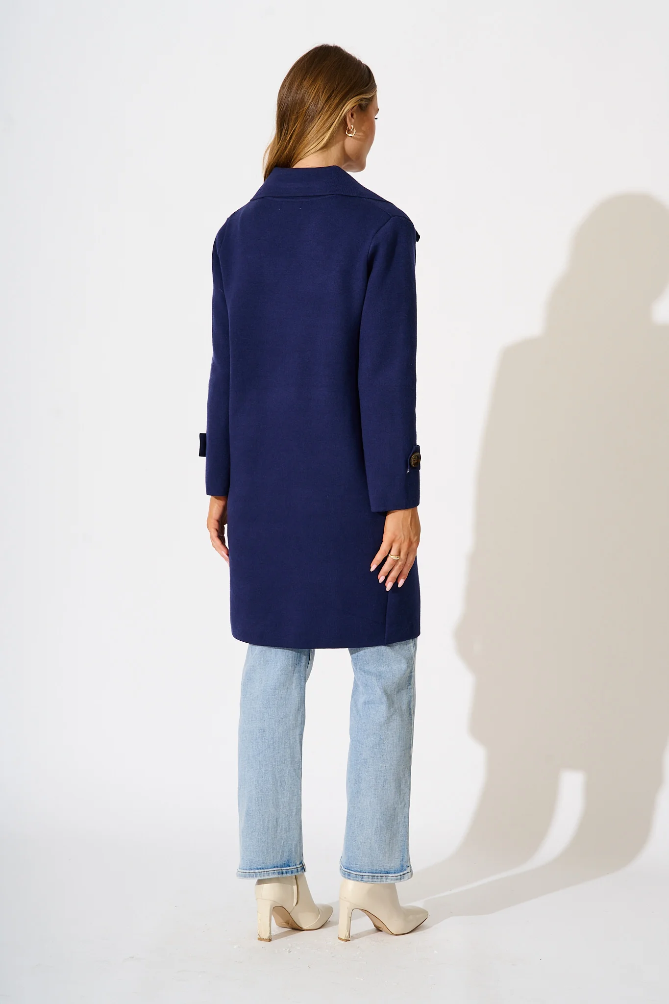 Luxe Knit Coat in Navy - Image 4