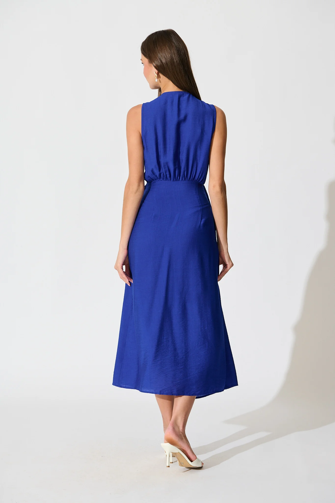 Luz Maxi Wrap Dress in Blue - Image 12