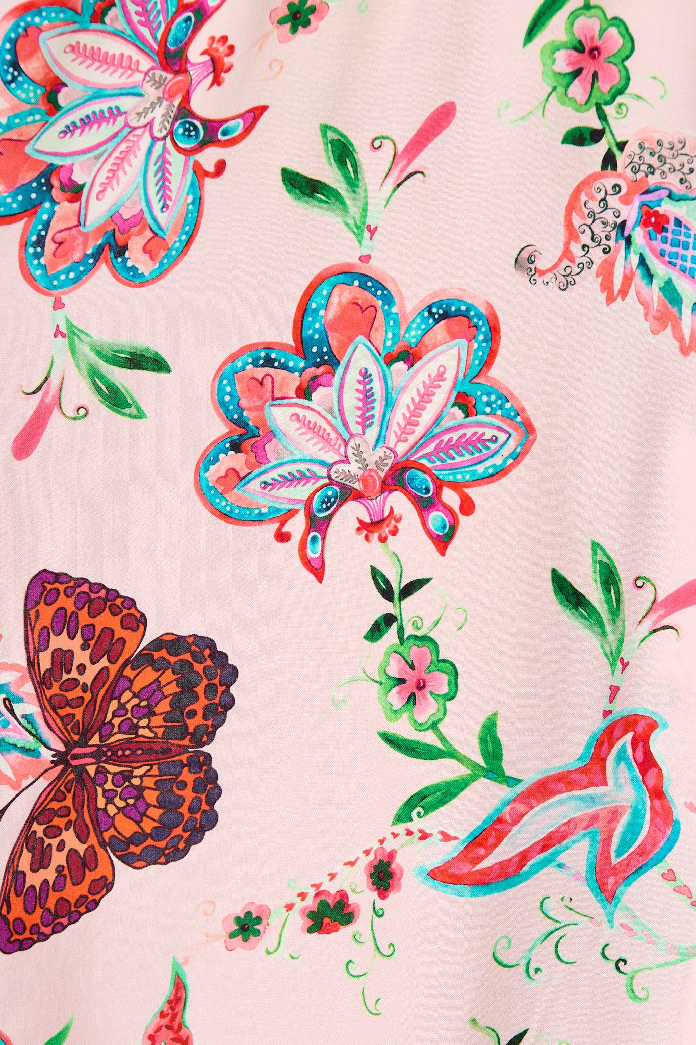 Lyanna Midi Dress in Pink Multi Boho Print - Image 6