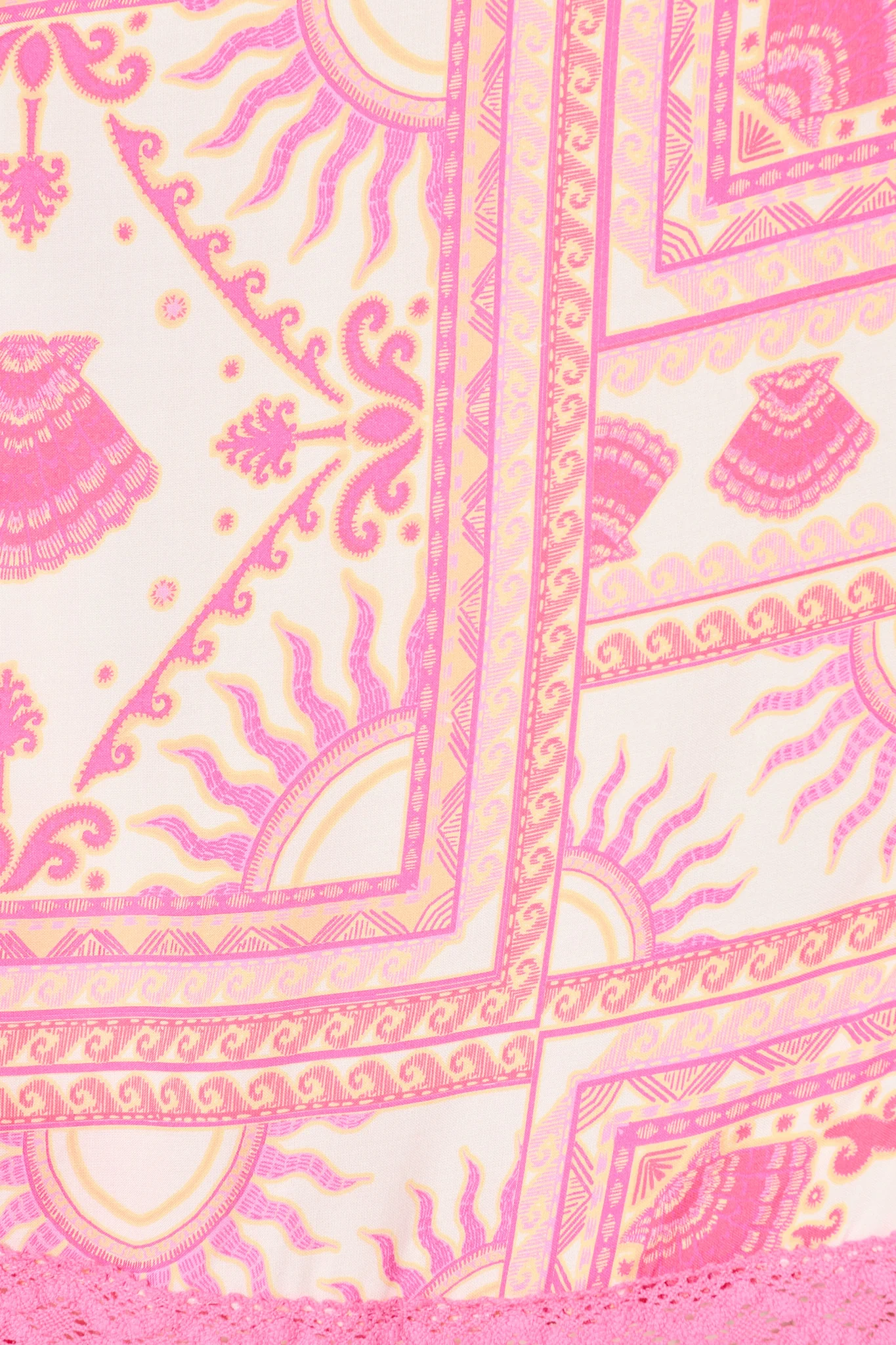 Lyanna Midi Dress in White with Multi Pink Print - Image 6
