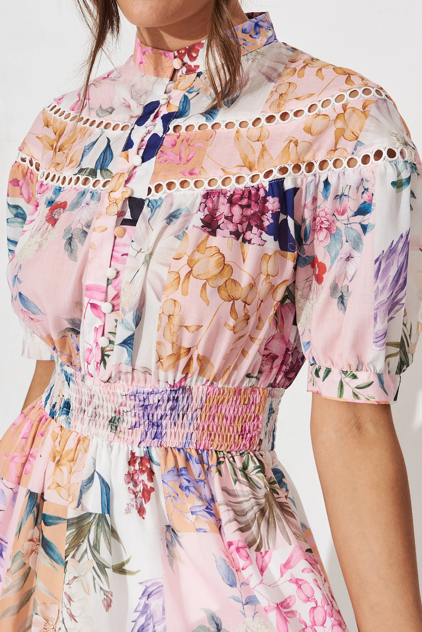 Lynette Midi Dress In Rust Patch Floral - Image 9
