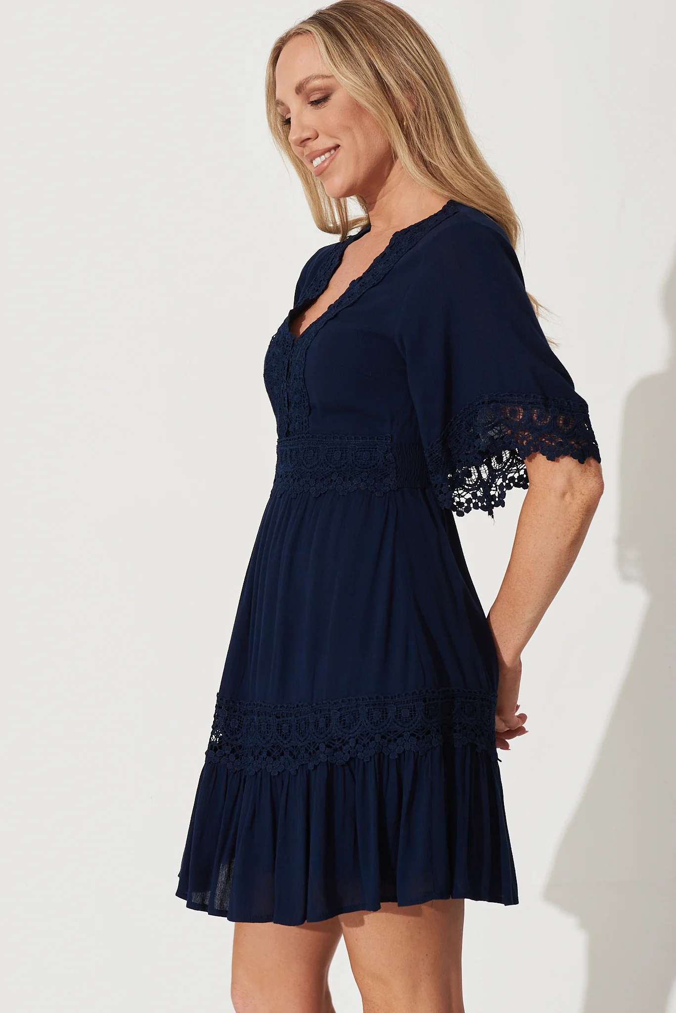Macca Dress In Navy - Image 3