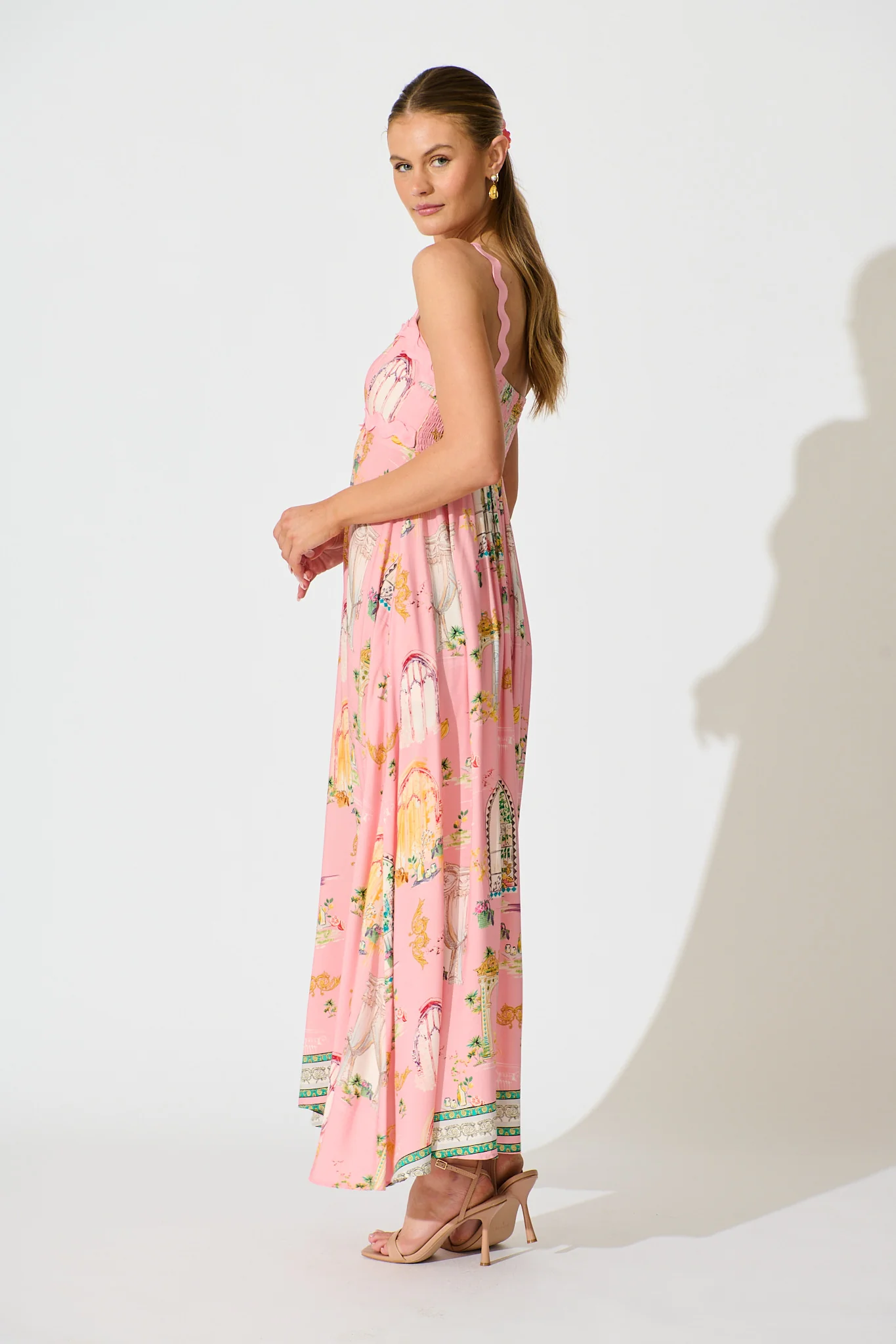 Maci Maxi Sundress in Pink Multi Print - Image 3