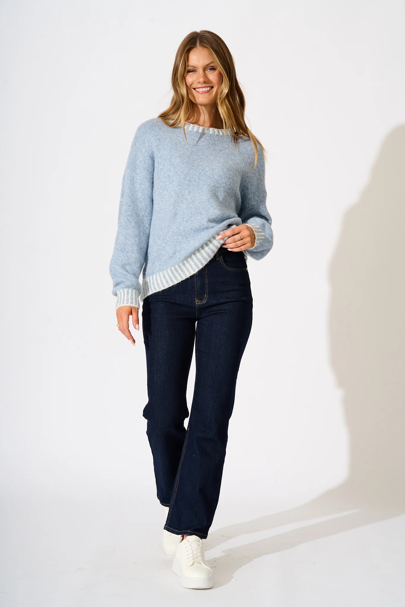 Maggie Knit in Pale Blue Marle Wool Blend - Image 7