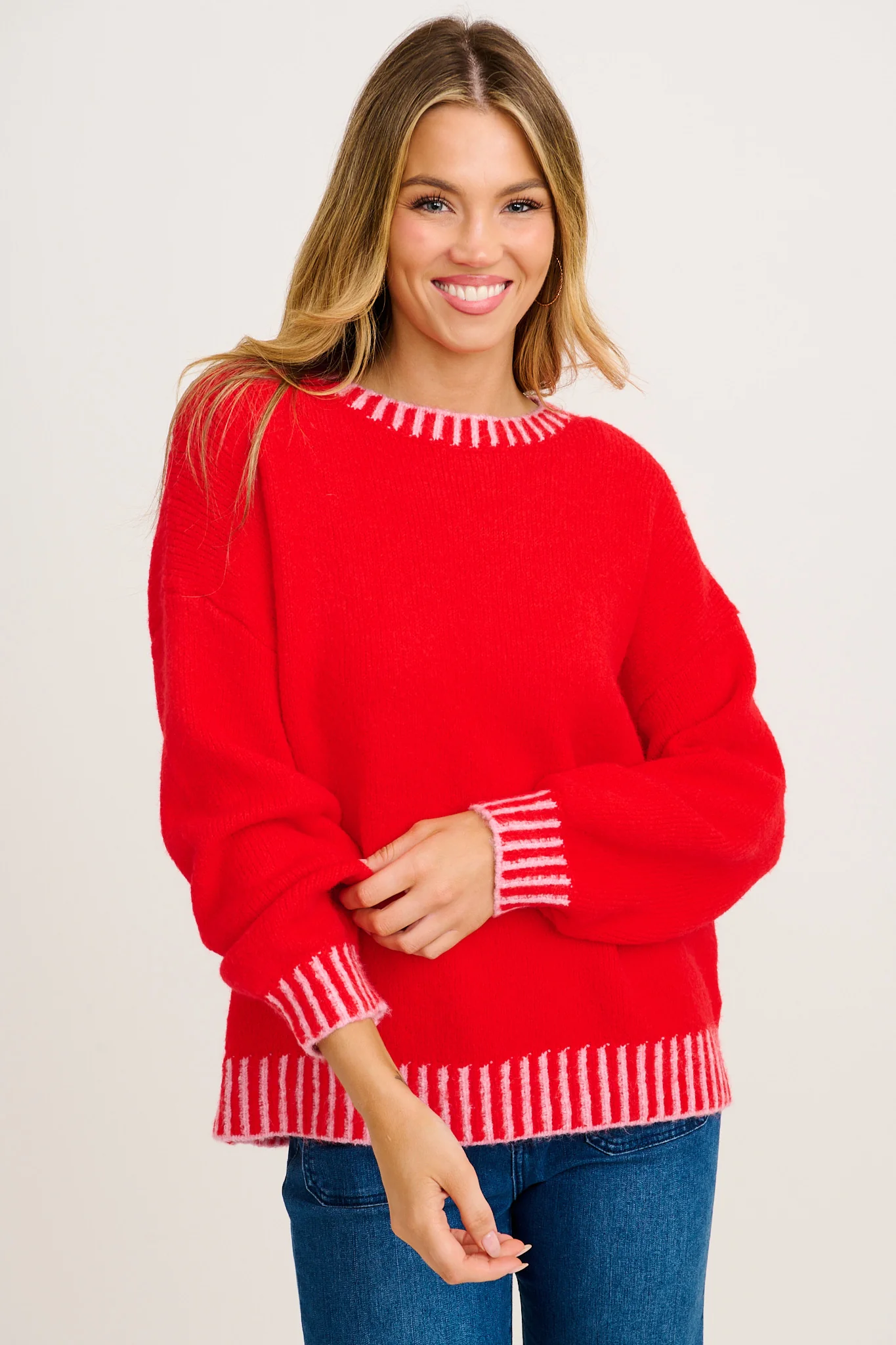 Maggie Knit in Red Wool Blend