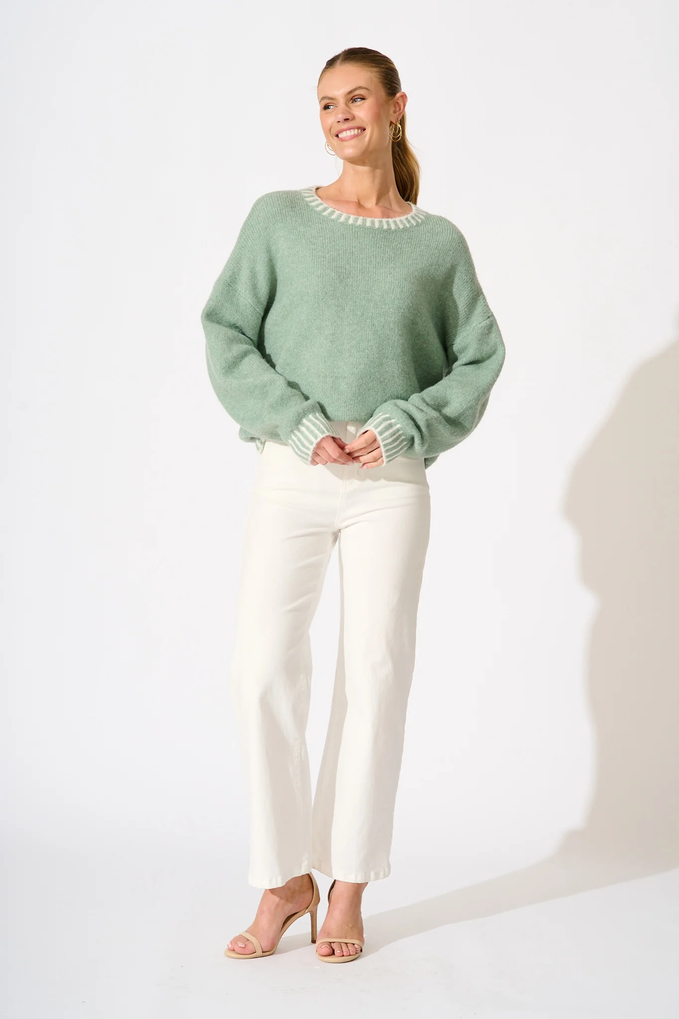 Maggie Knit in Sage Marle Wool Blend - Image 4