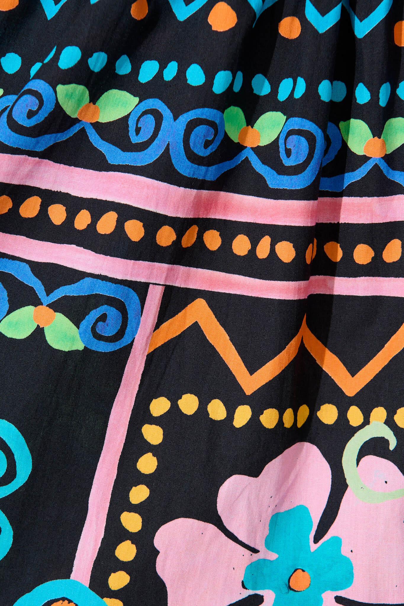 Mahonia Smock Shirt Dress In Black With Multi Cotton - Image 7
