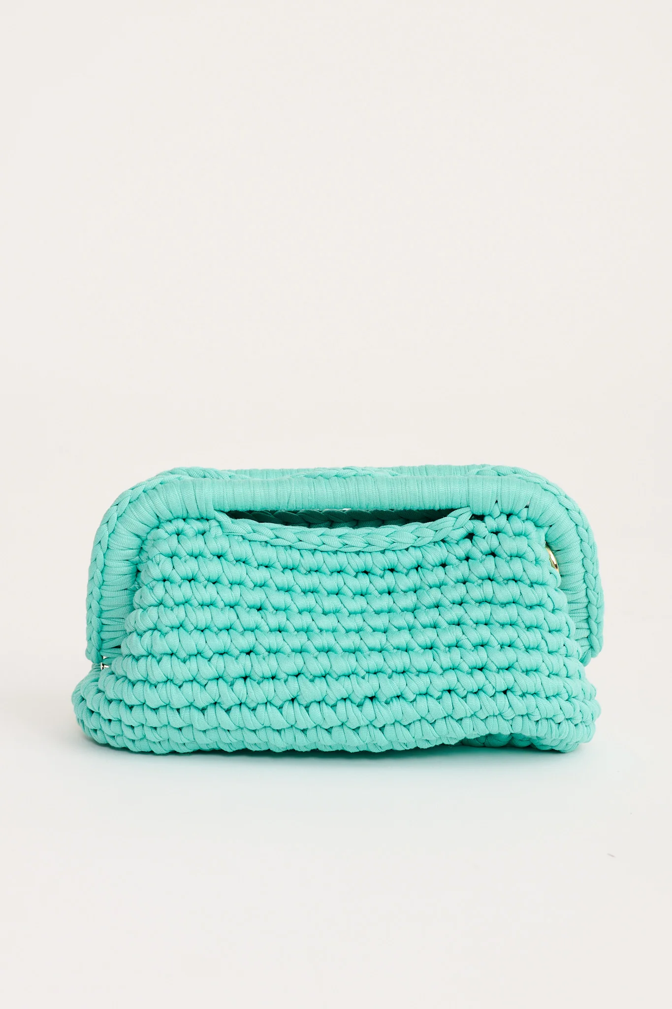 Malacca Cross Body Clutch Bag in Aqua Crochet