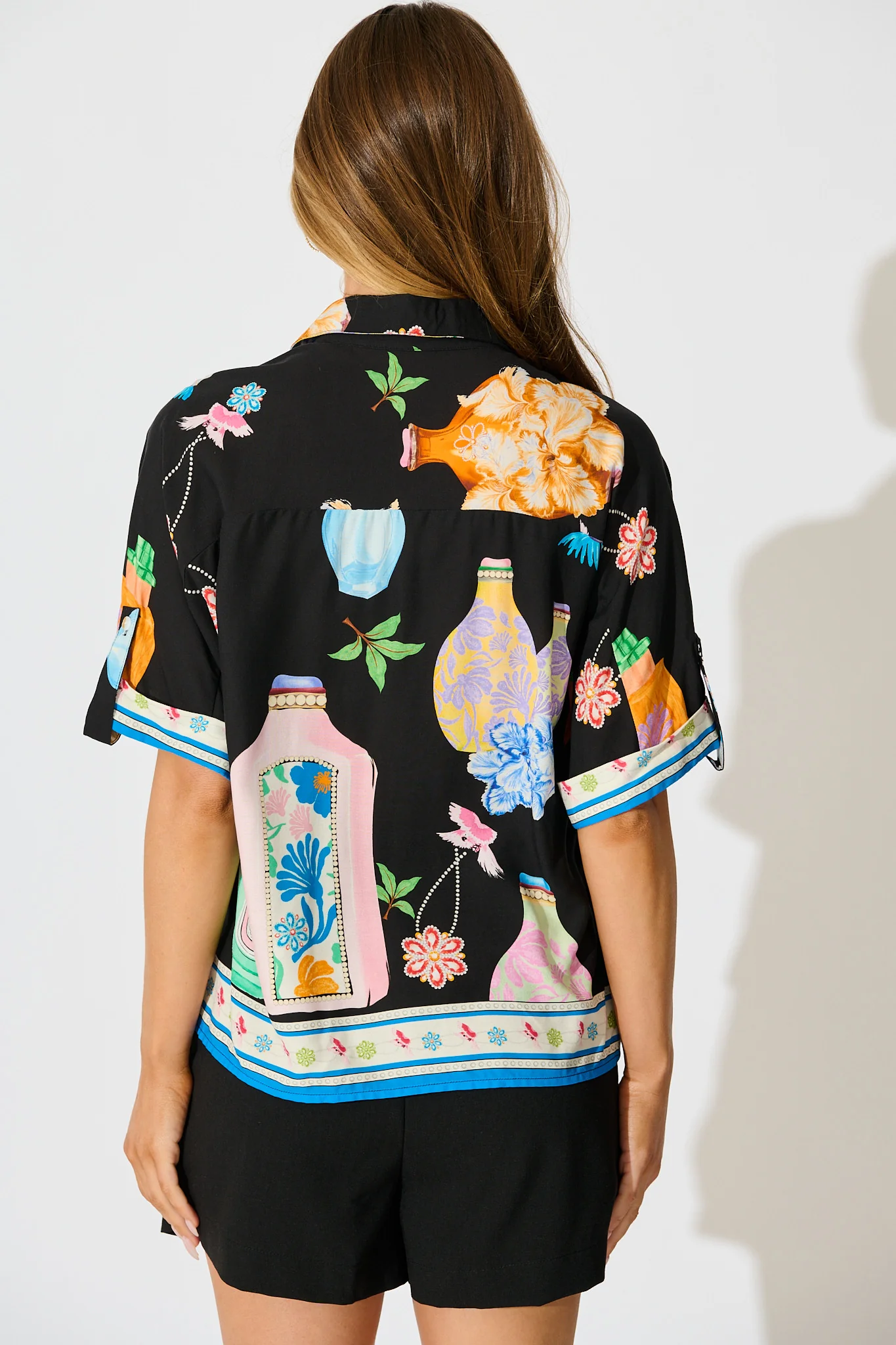 Maleny Shirt in Black Multi Print - Image 3