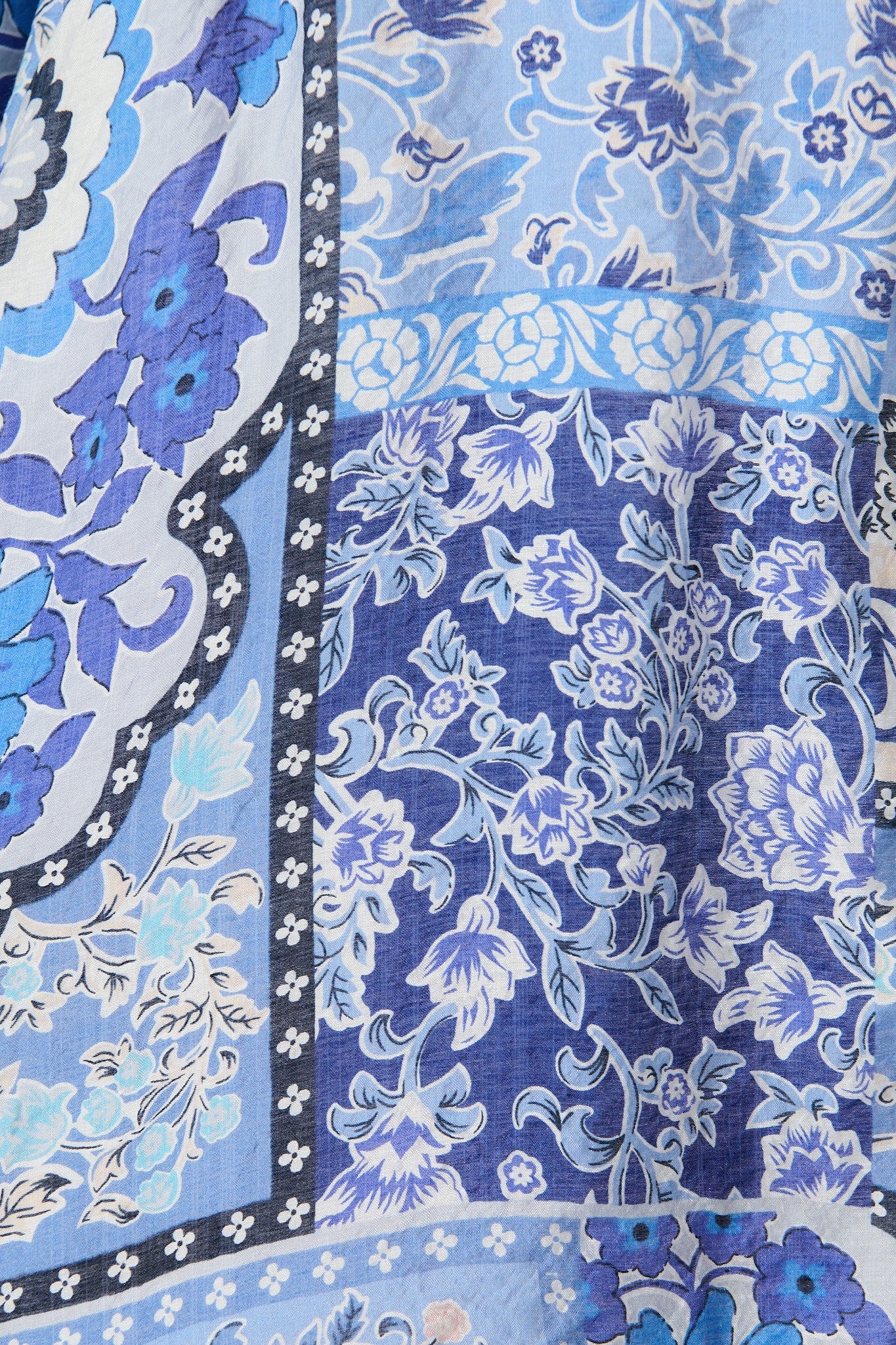 Malhia Shirt Dress in Multi Blue Cotton Blend - Image 6