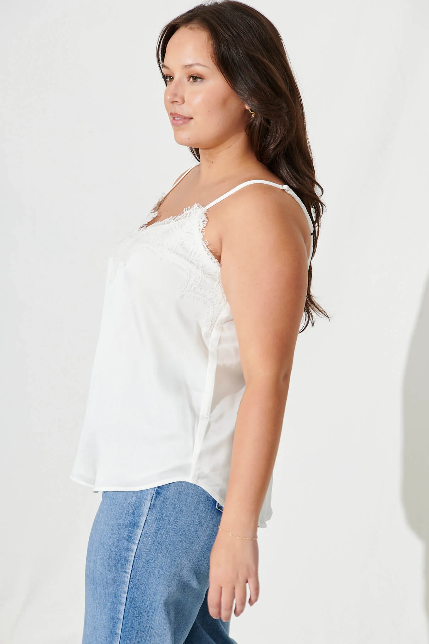 Manthis Cami Top In Cream Satin - Image 12