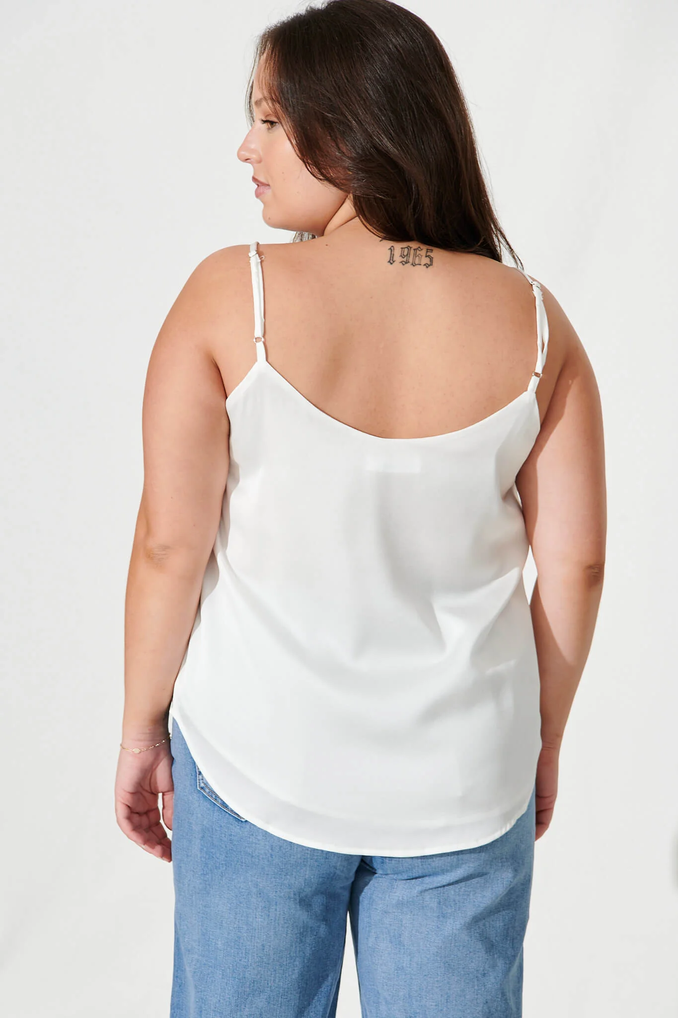 Manthis Cami Top In Cream Satin - Image 13