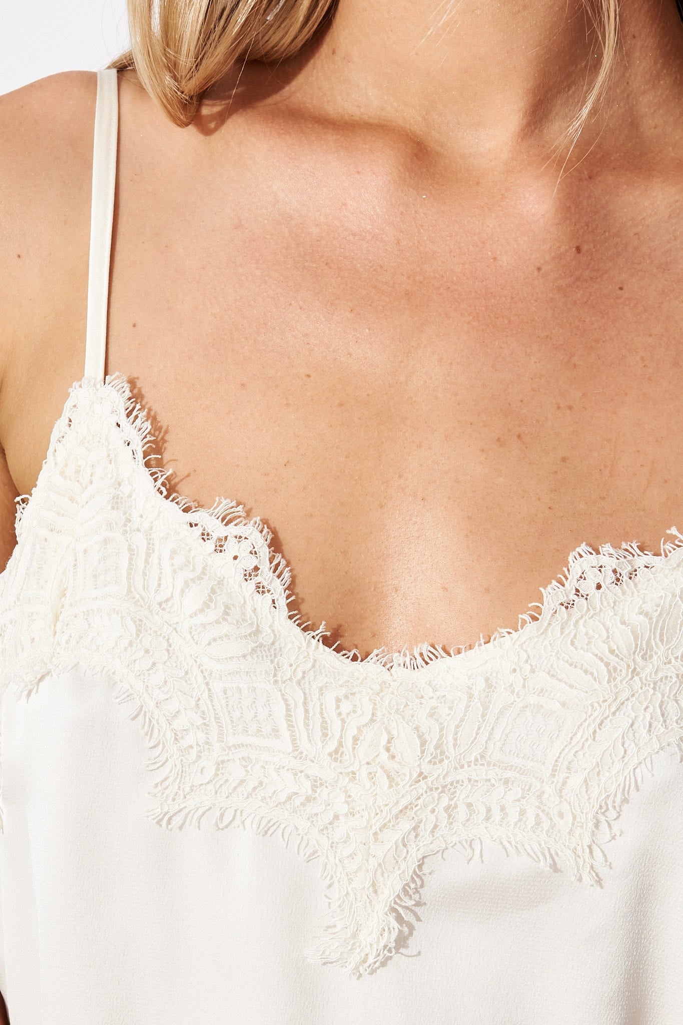 Manthis Cami Top In Cream Satin - Image 9