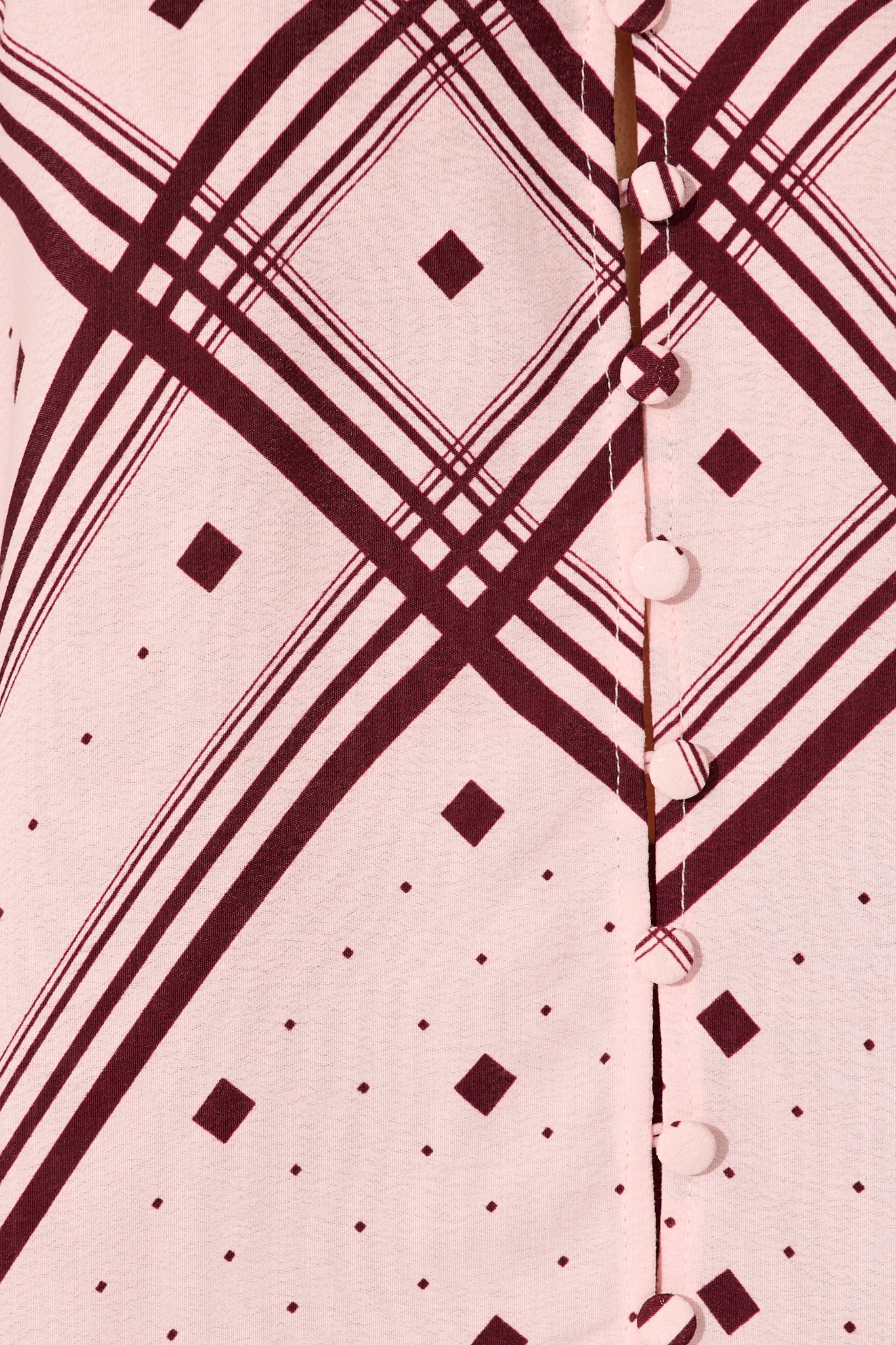 Marcella Top in Pink with Wine Print - Image 6