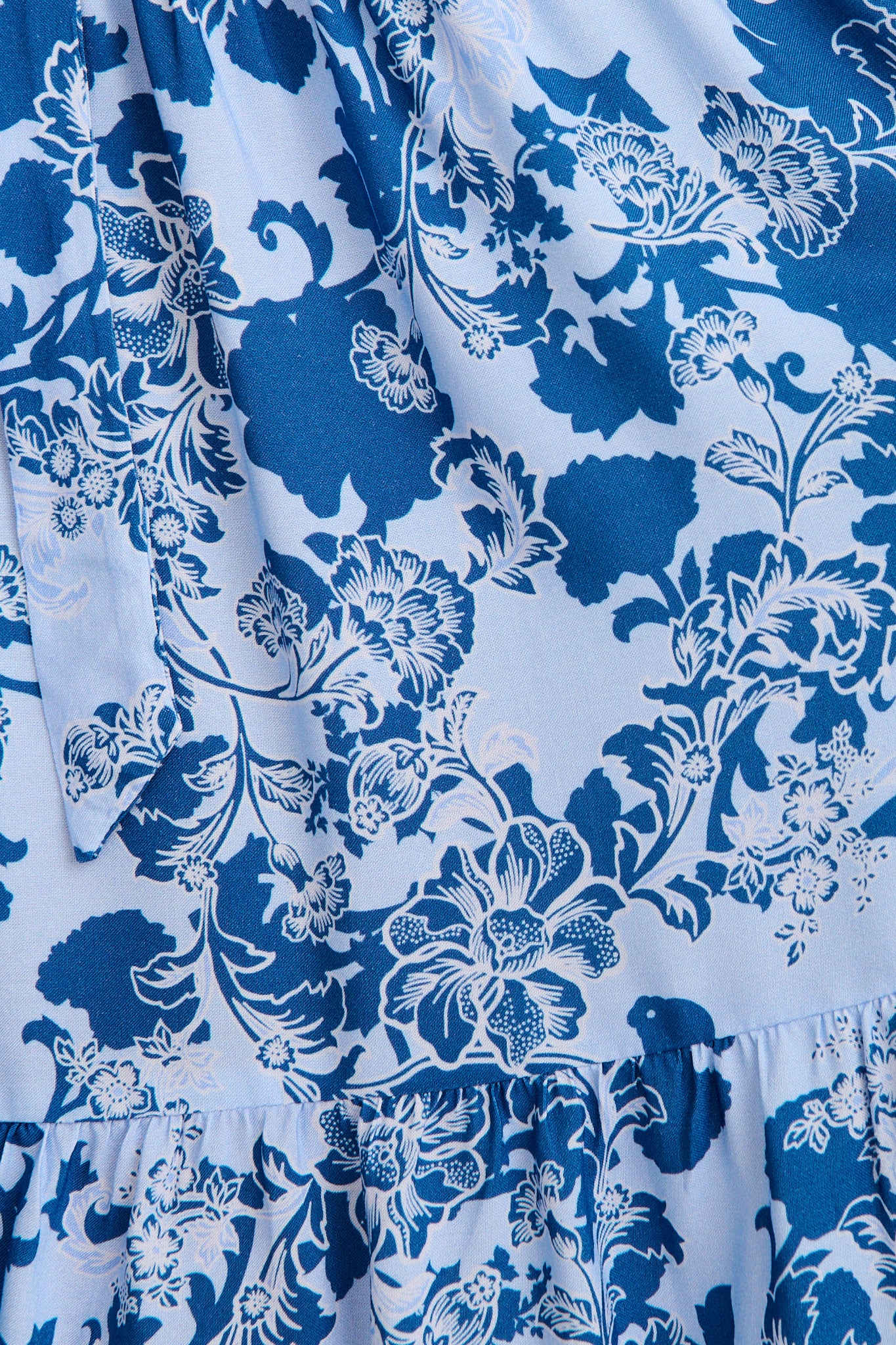 Marena Midi Dress in Blue with Navy Floral - Image 6