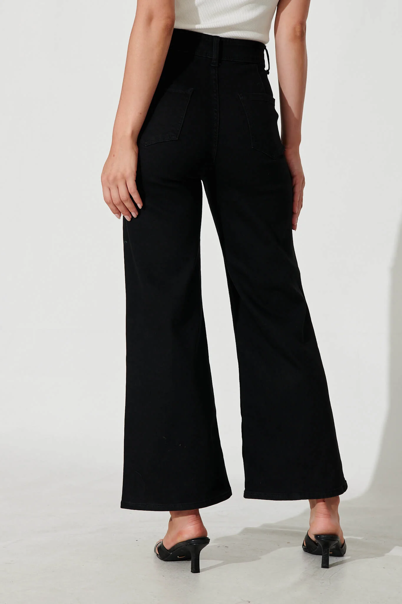 Margaret High Rise Wide Leg Jean In Black Denim - Image 3