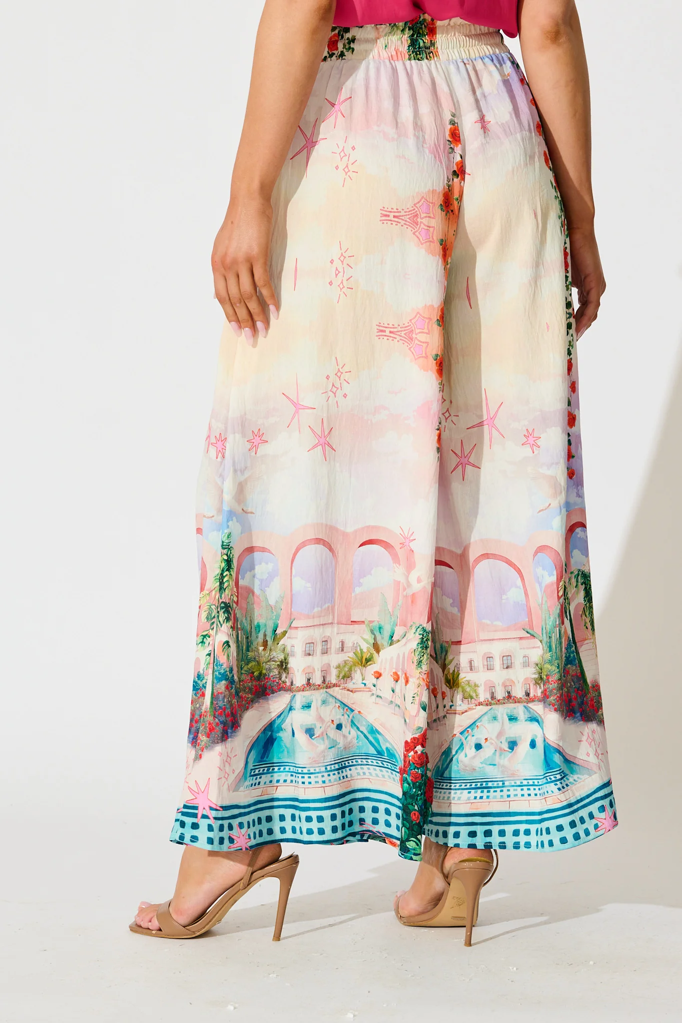 Mariah Pant in Red Rose Conversational Print - Image 3