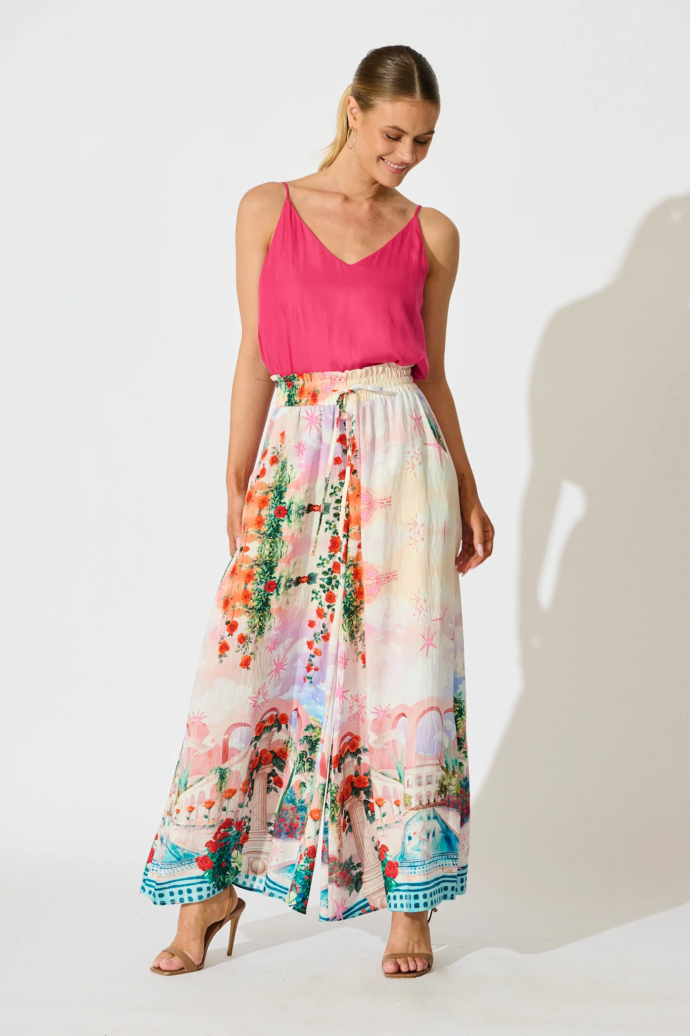Mariah Pant in Red Rose Conversational Print - Image 4