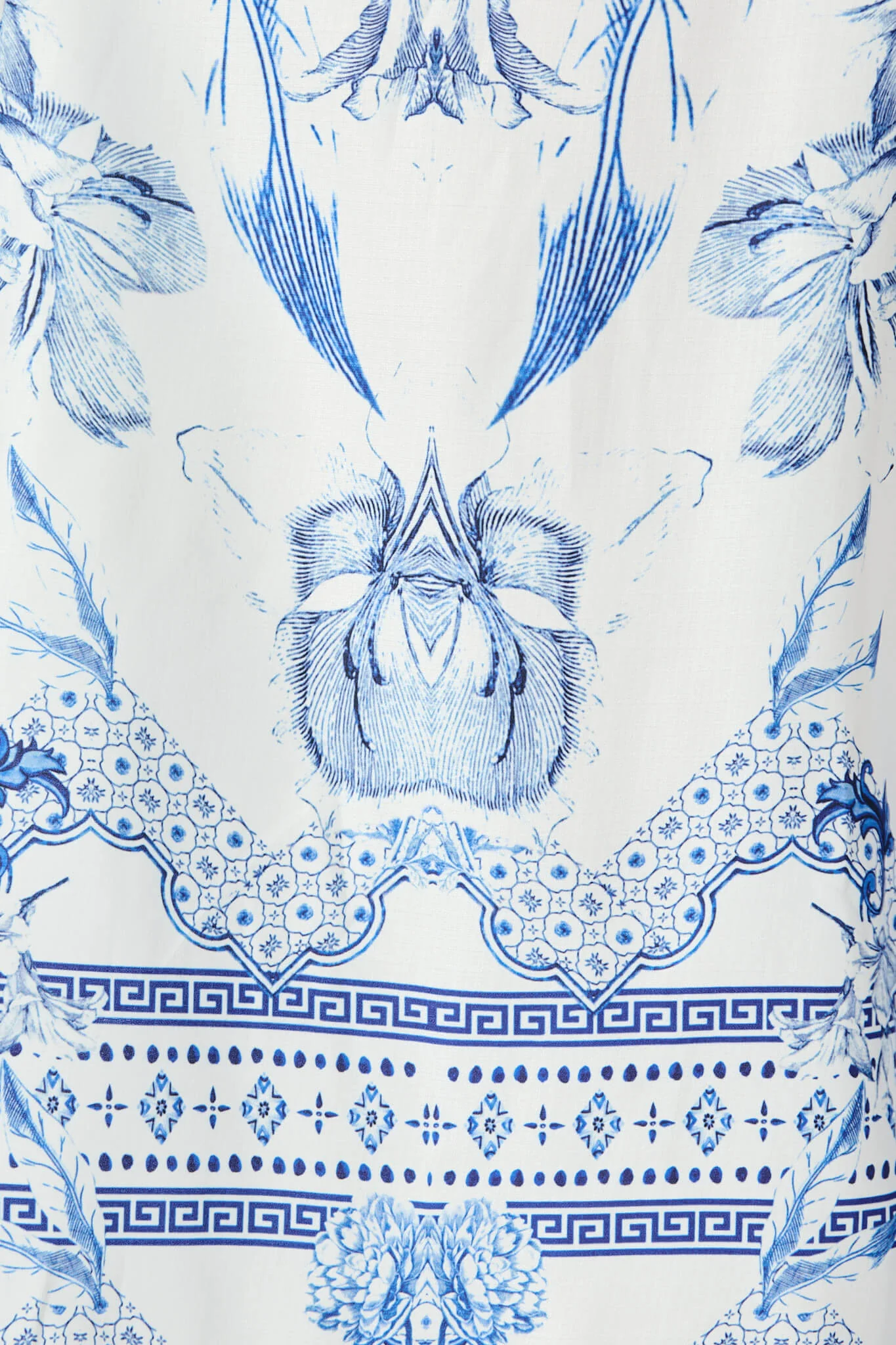 Mariah Pants in White with Blue Floral Border - Image 6
